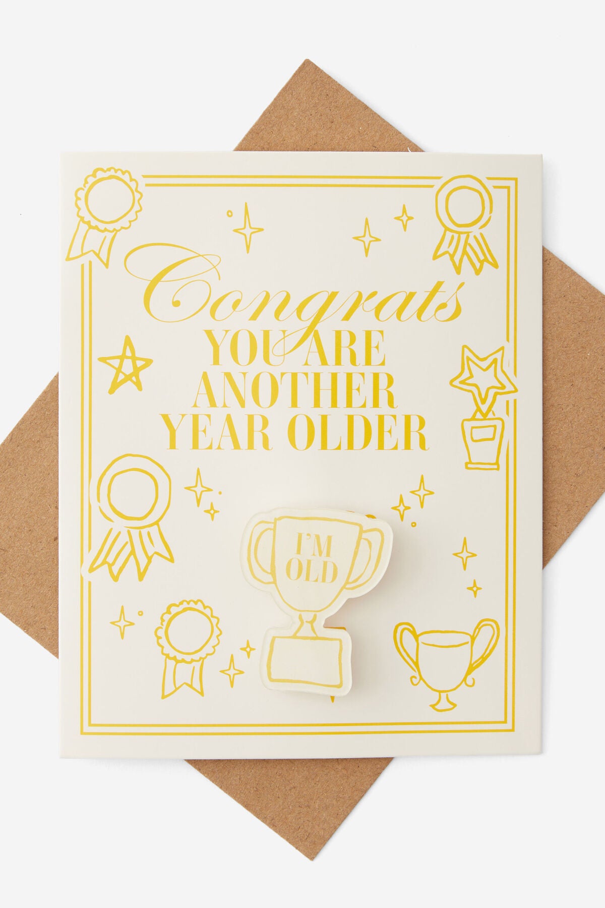Congrats You're Old Card (with Badge)