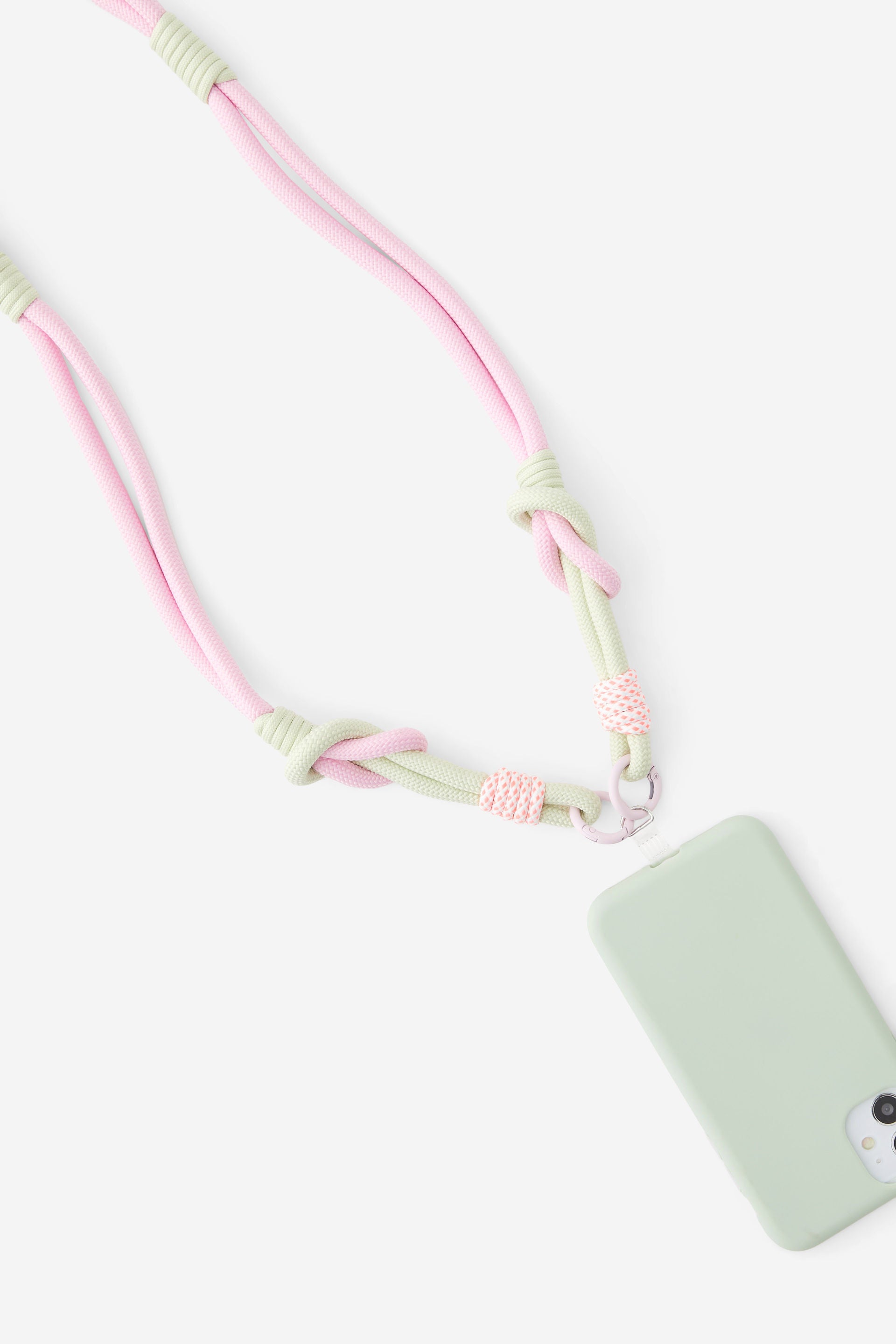Lanyard Crossbody Strap (Pink Flower)
