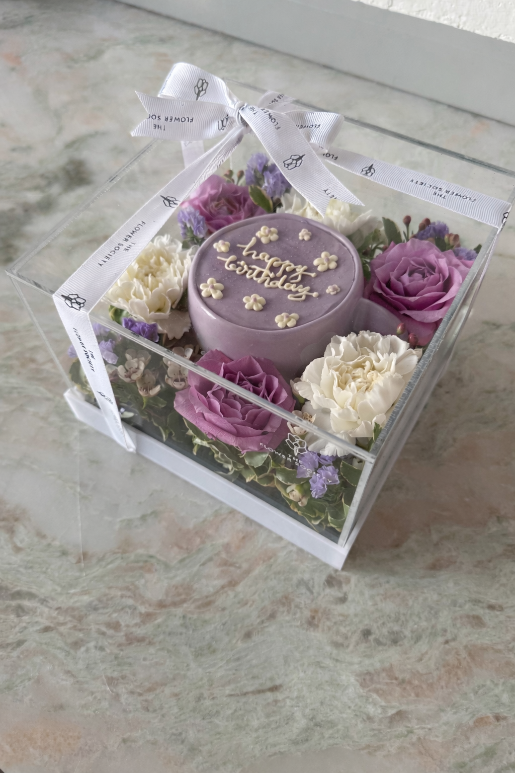 Lavender Daisies Mug Cake Box