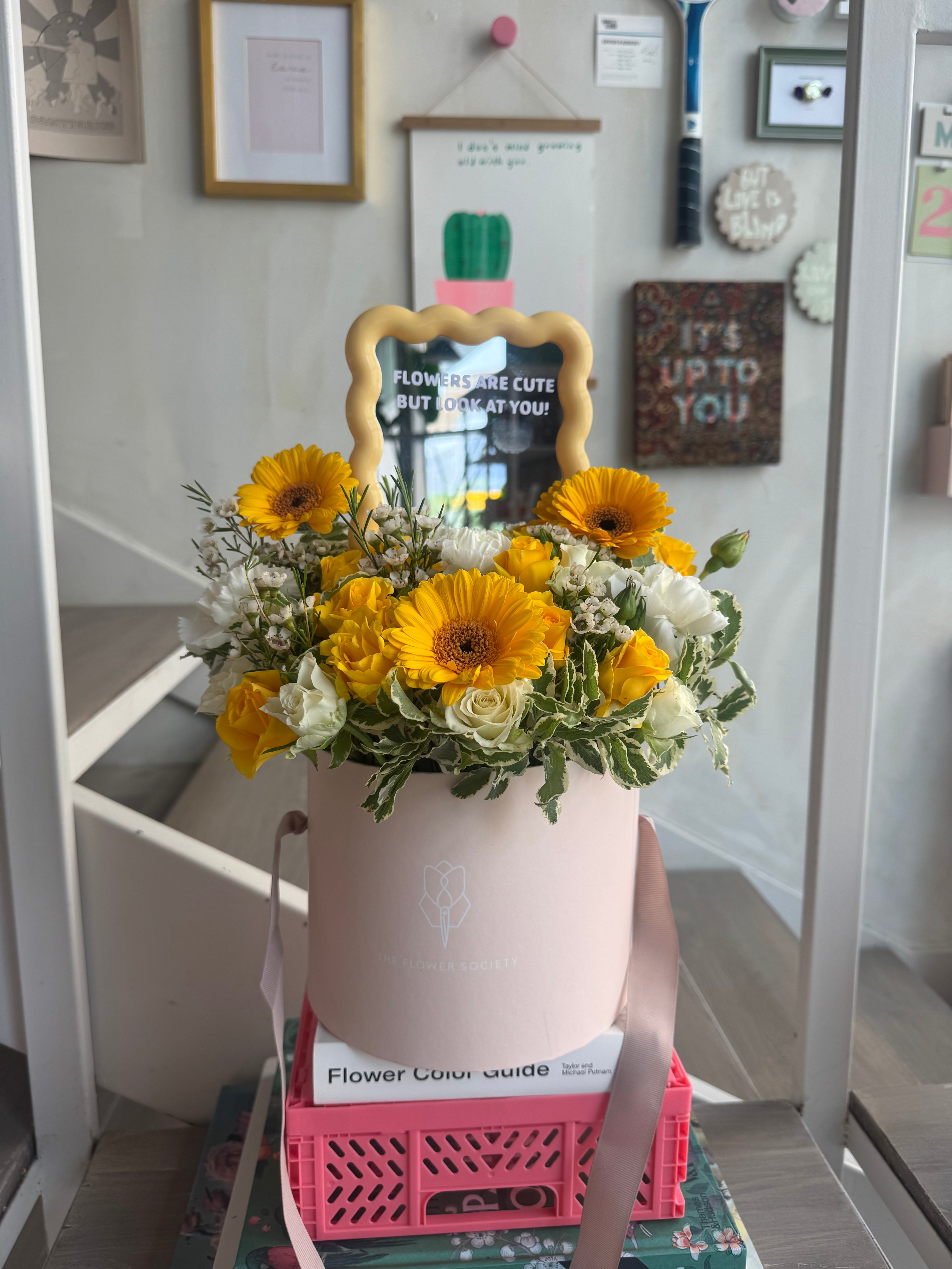 Yellow Mirror Hatbox