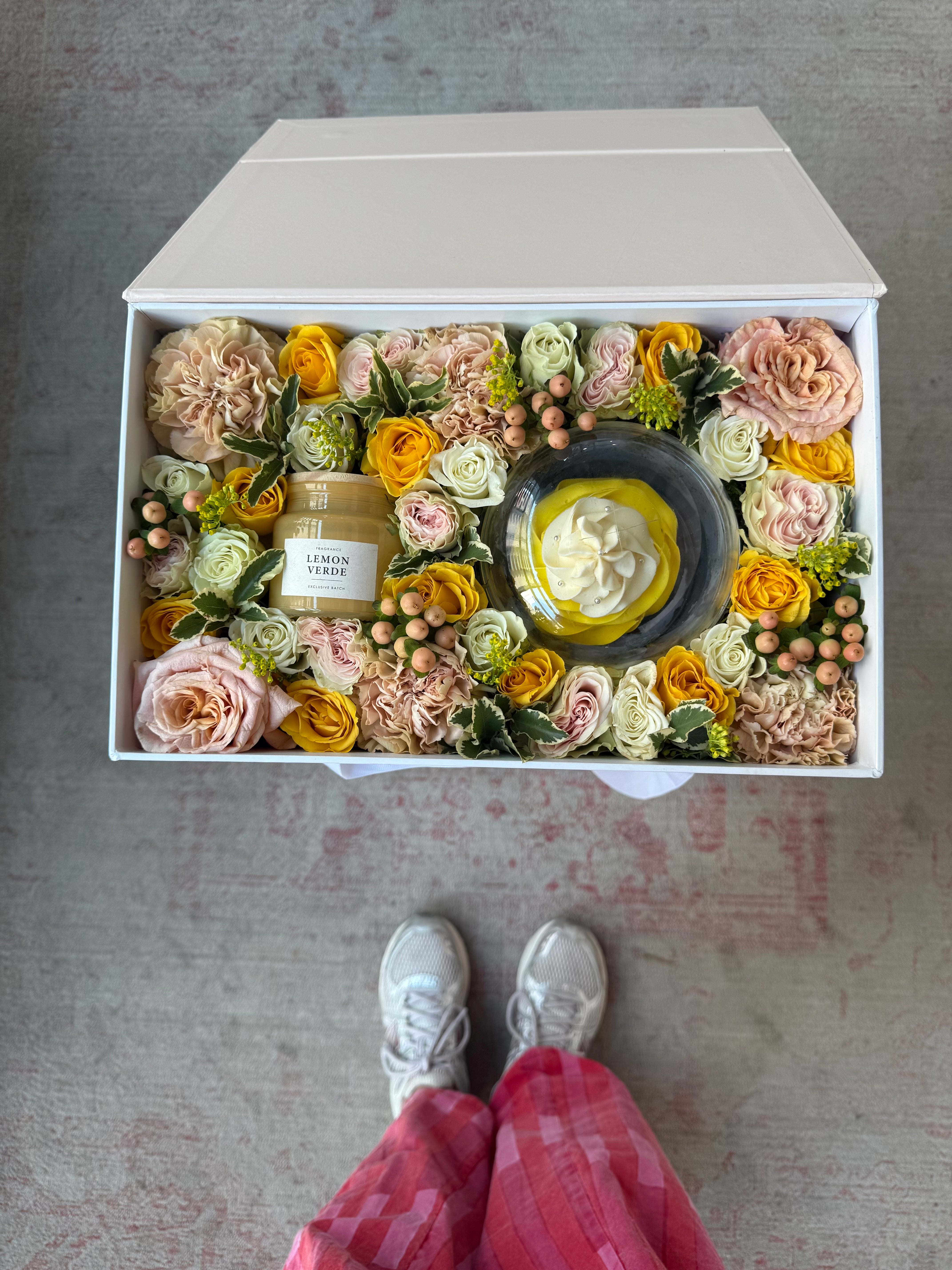 Yellow Candle Cupcake Combo Gift Parcel