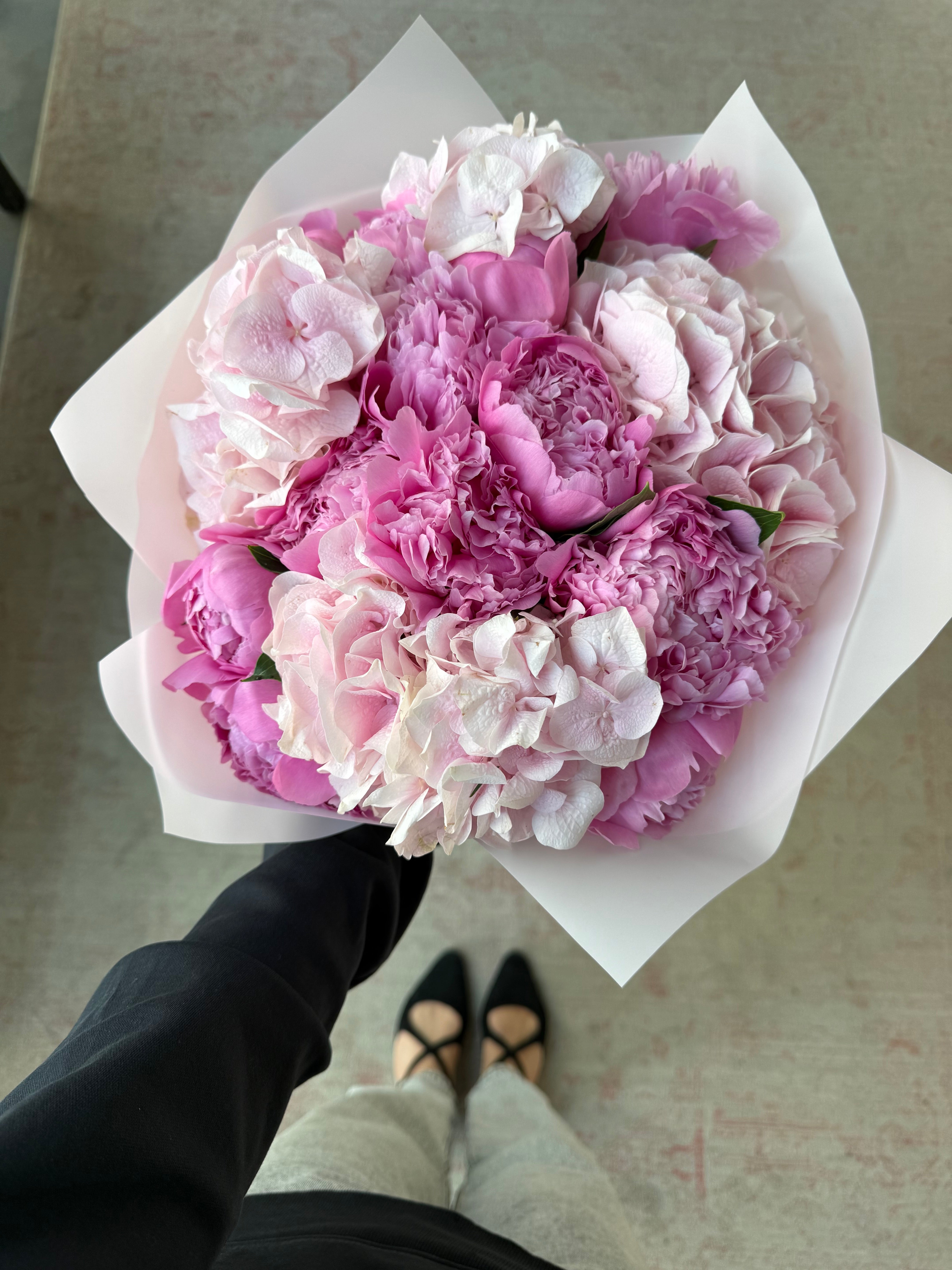 Pink Cloud Bouquet (w/ Peonies)