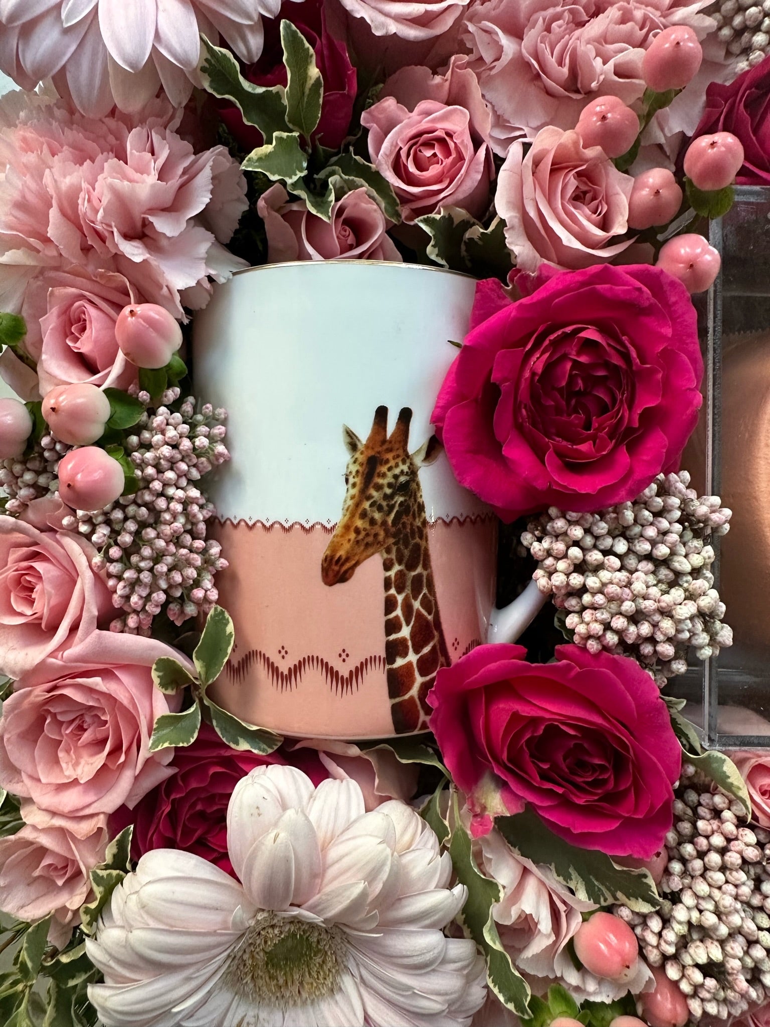 Pink Birthday Tray (With Giraffe Mug)