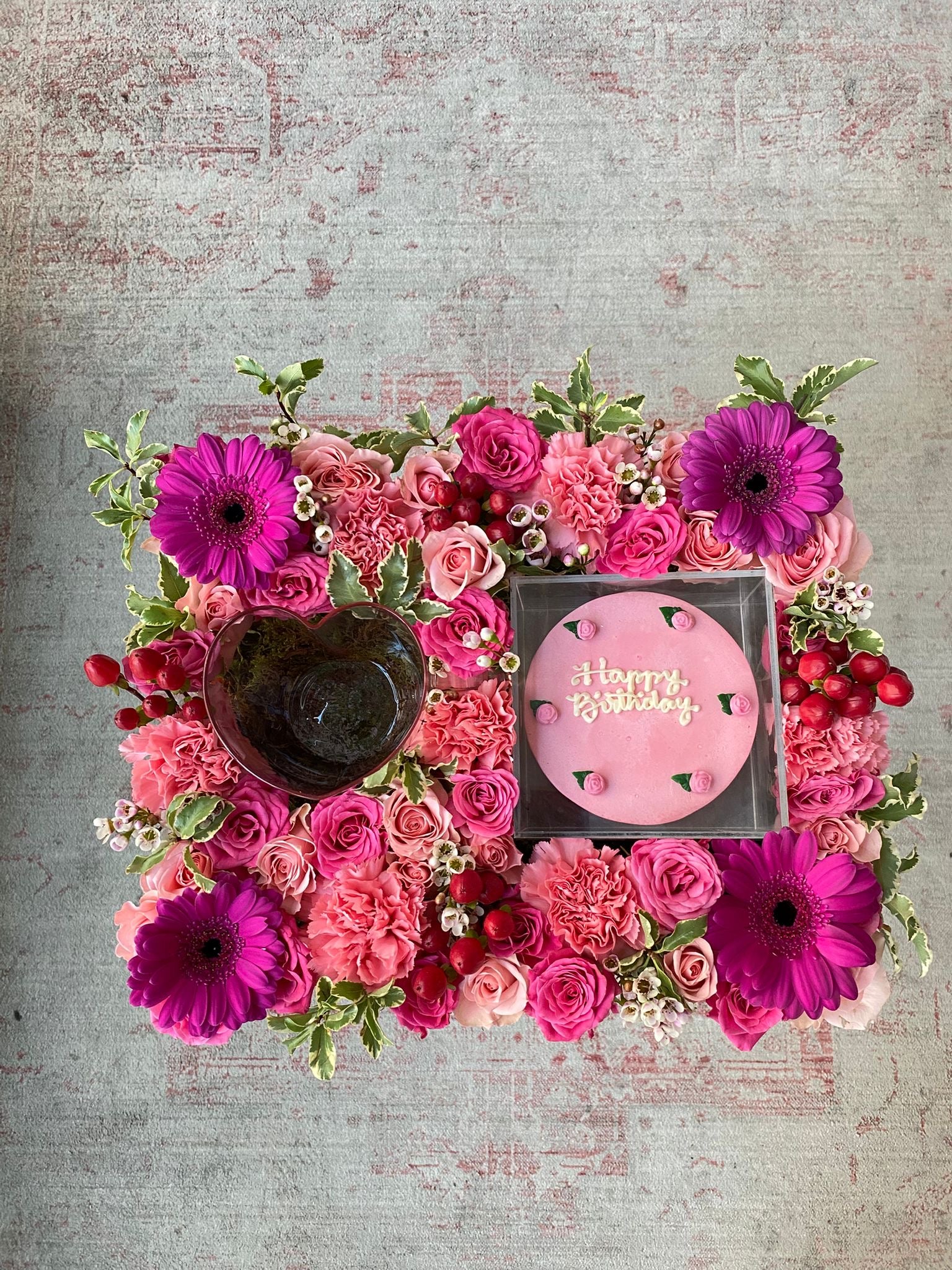 Pink Birthday Tray w/ Heart Mug