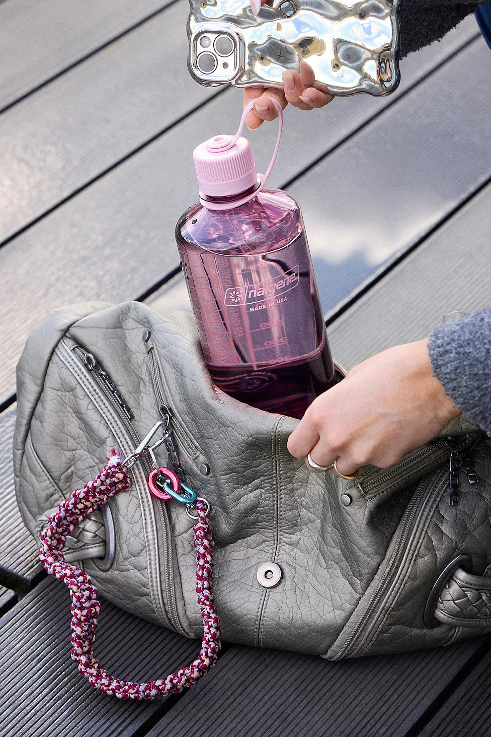 Nalgene 1L Narrow Mouth Sustain Water Bottle (Cherry Blossom)