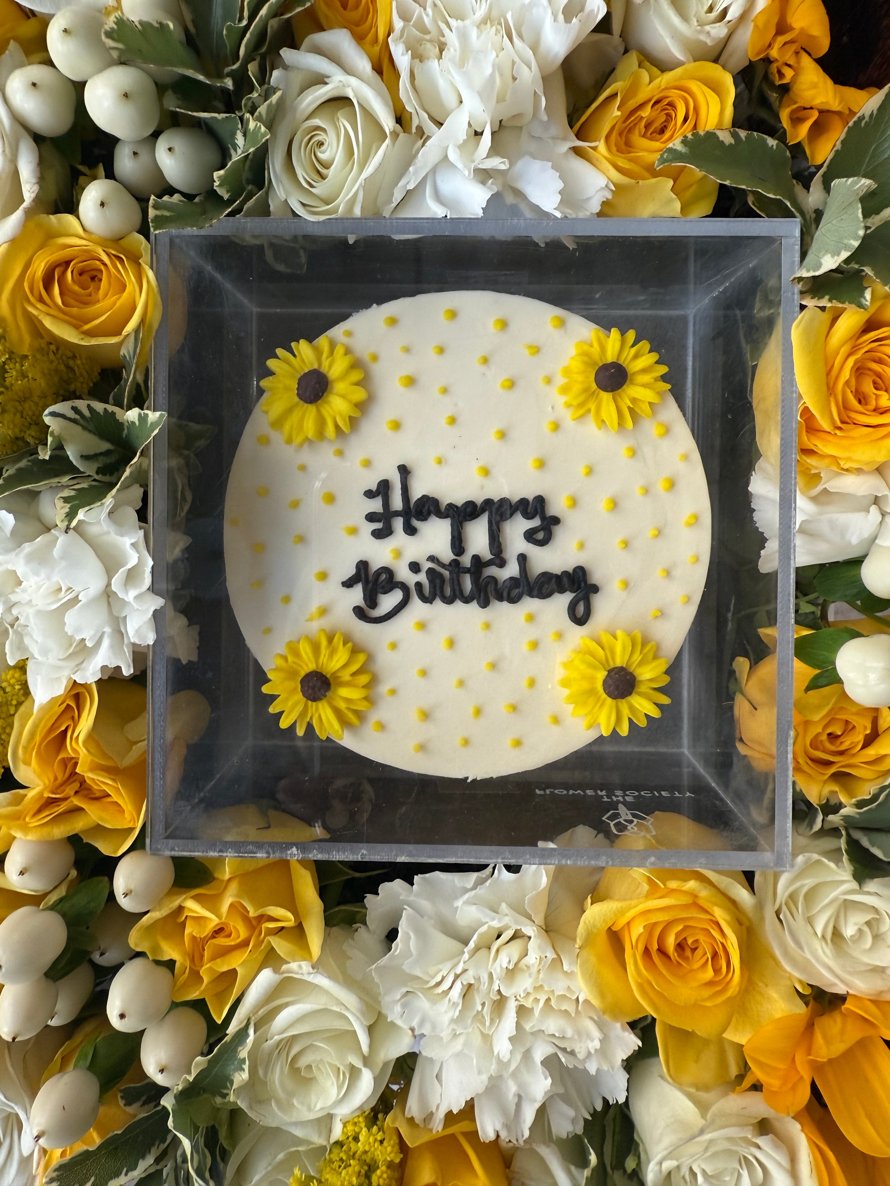 Sunflower Birthday Tray w/ Candle