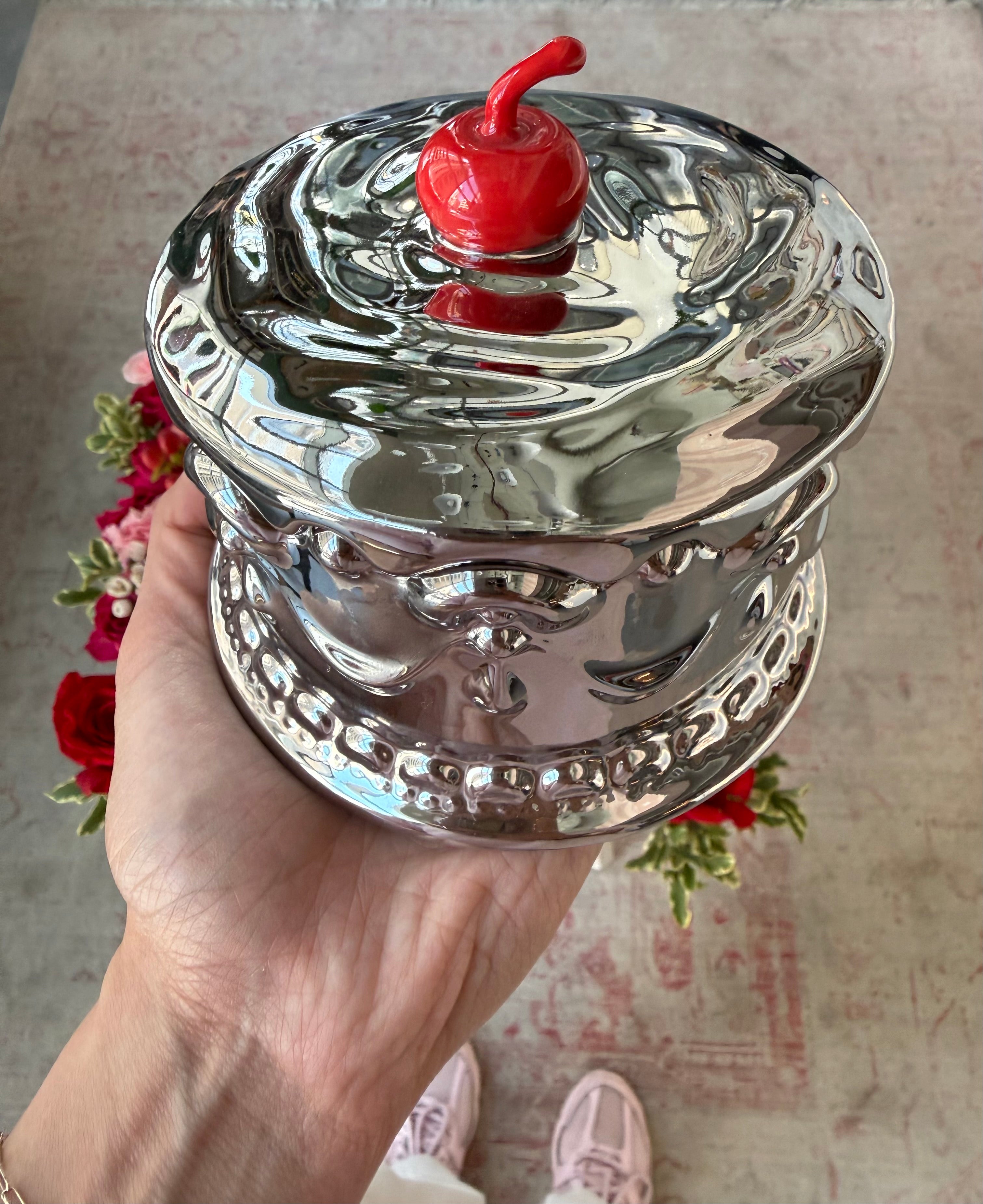Chrome Candle Love Tray