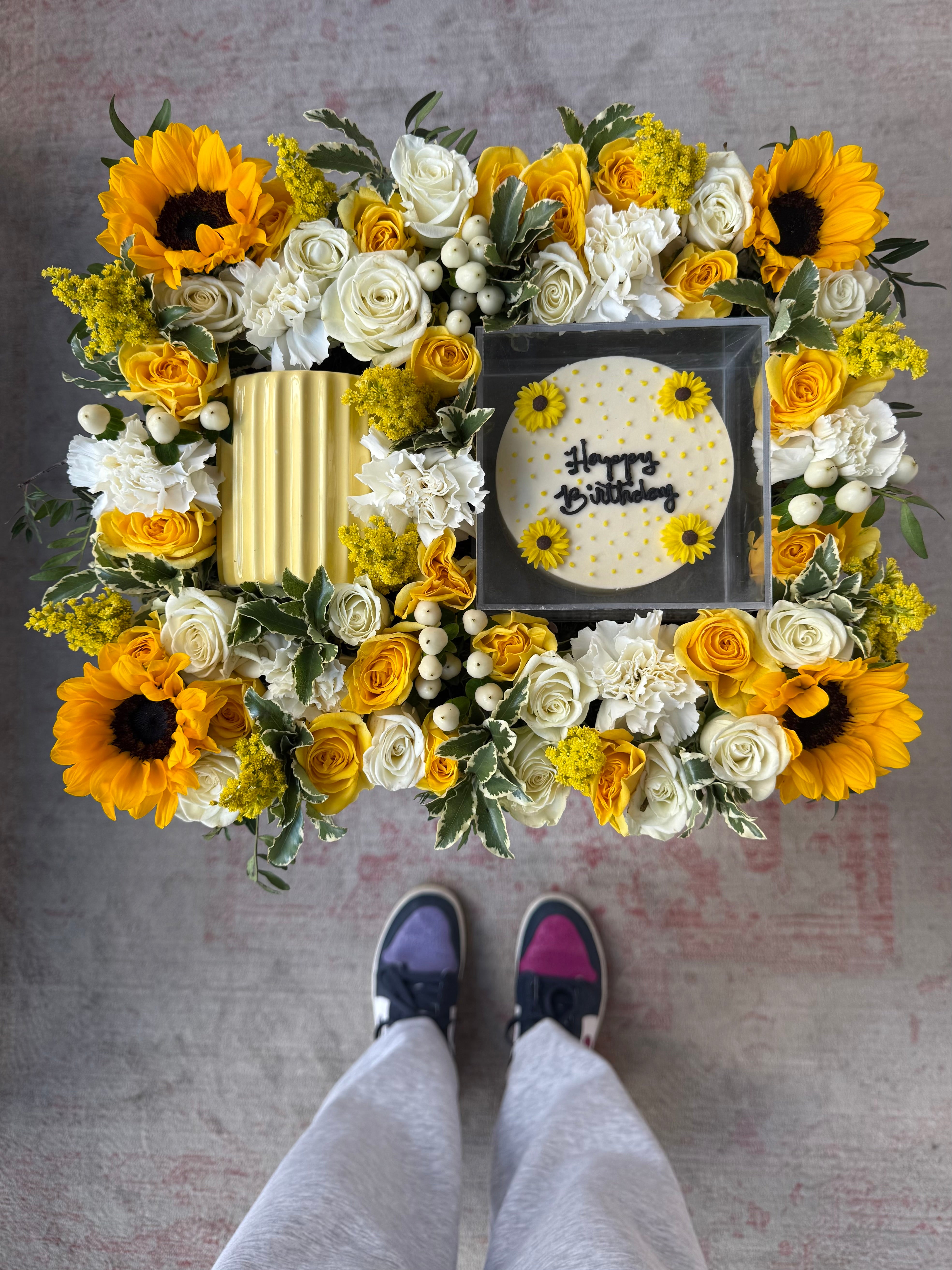 Sunflower Birthday Tray w/ Candle