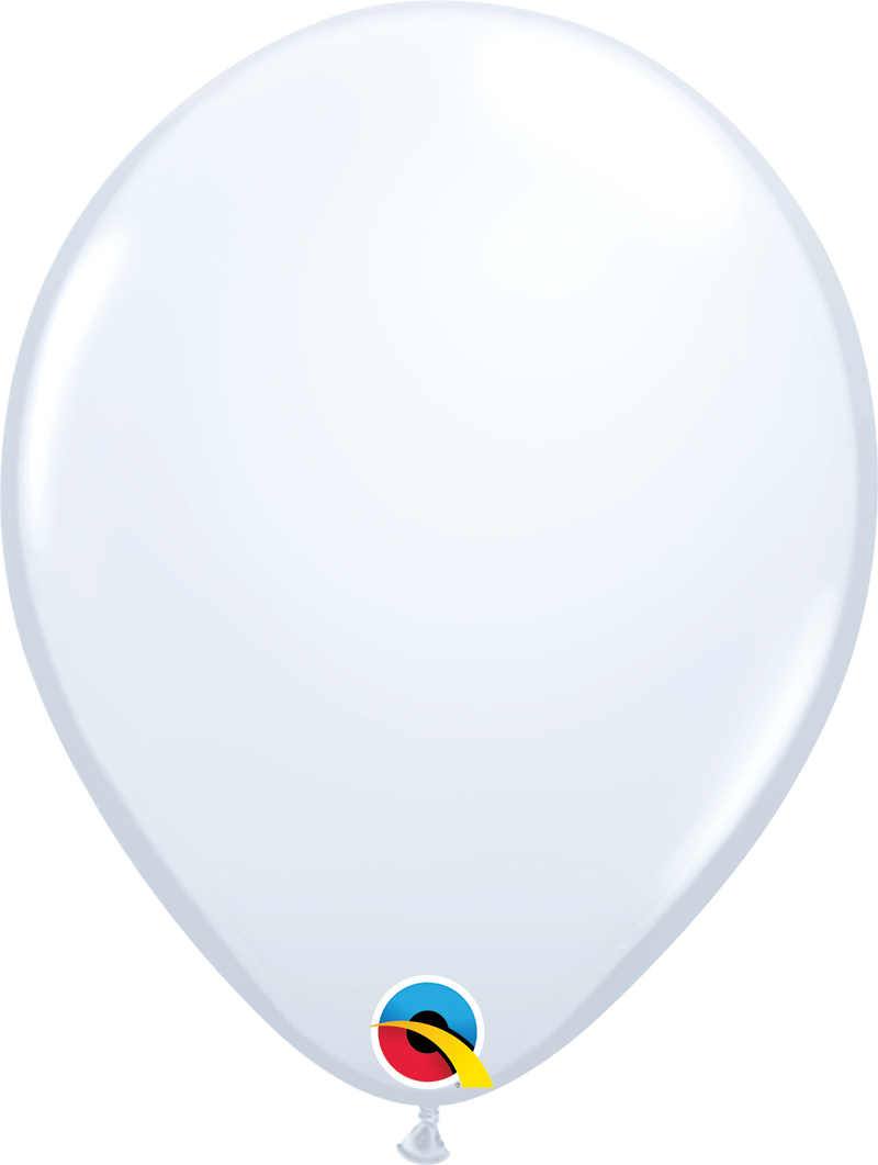 White 11" Round Latex Balloon