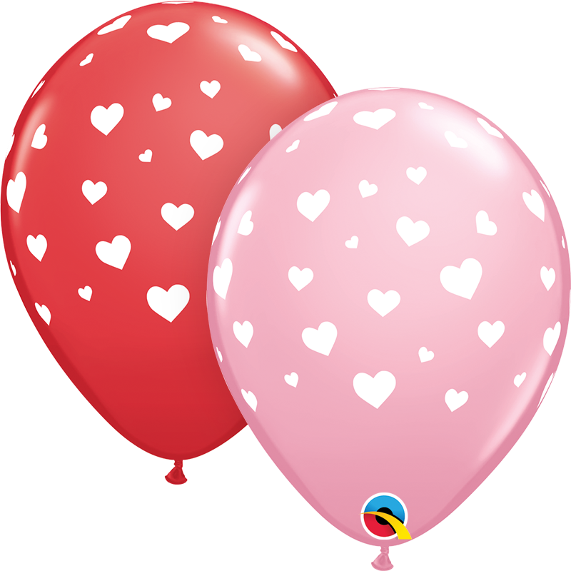 Hearts-A-Round 11" Latex Balloon