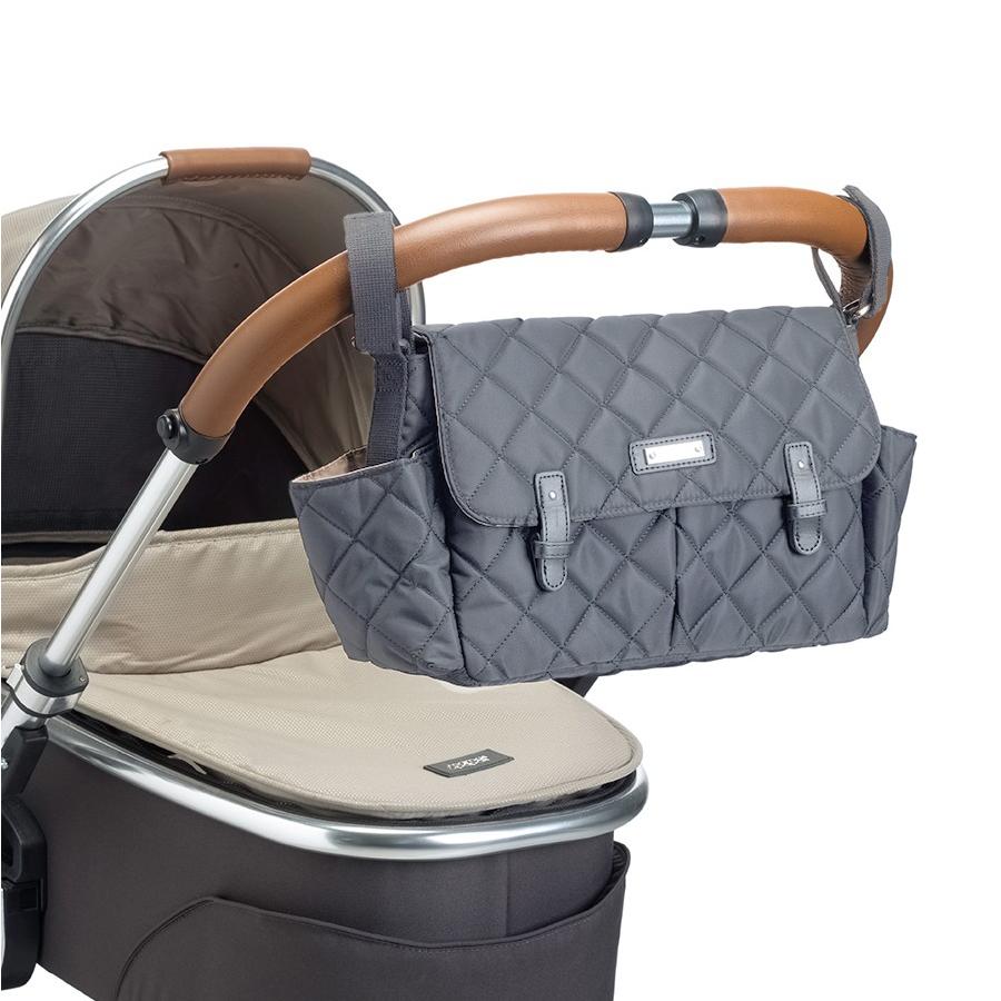 storksak travel stroller organiser Storksak Quilted Stroller Organizer (Grey)