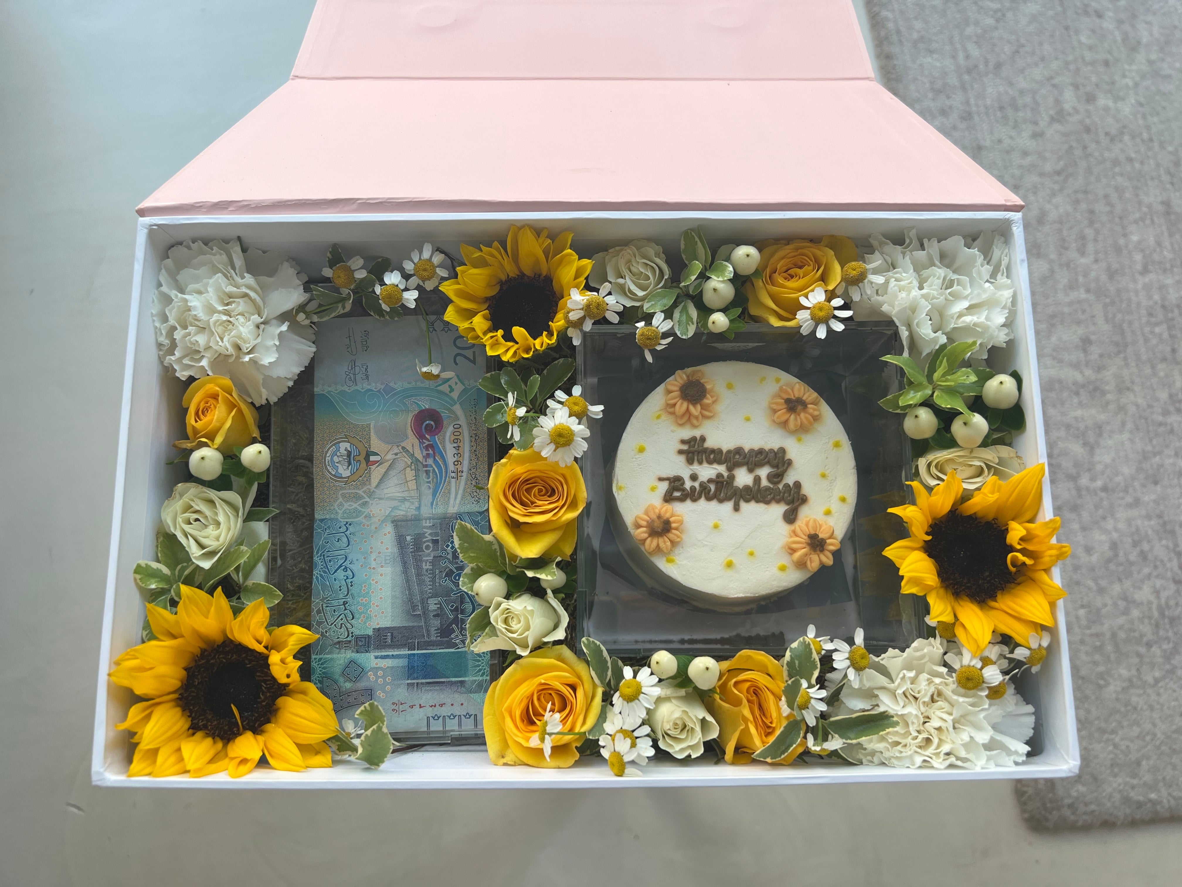 Sunflower Cake + Cash Parcel