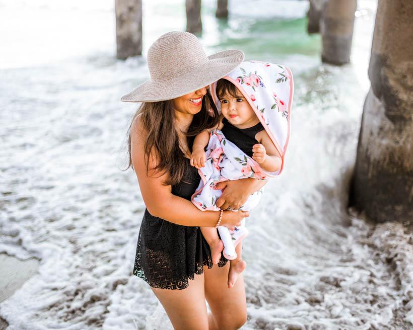 Watercolor Rose Cotton Hooded Towel & Wash Cloth Set