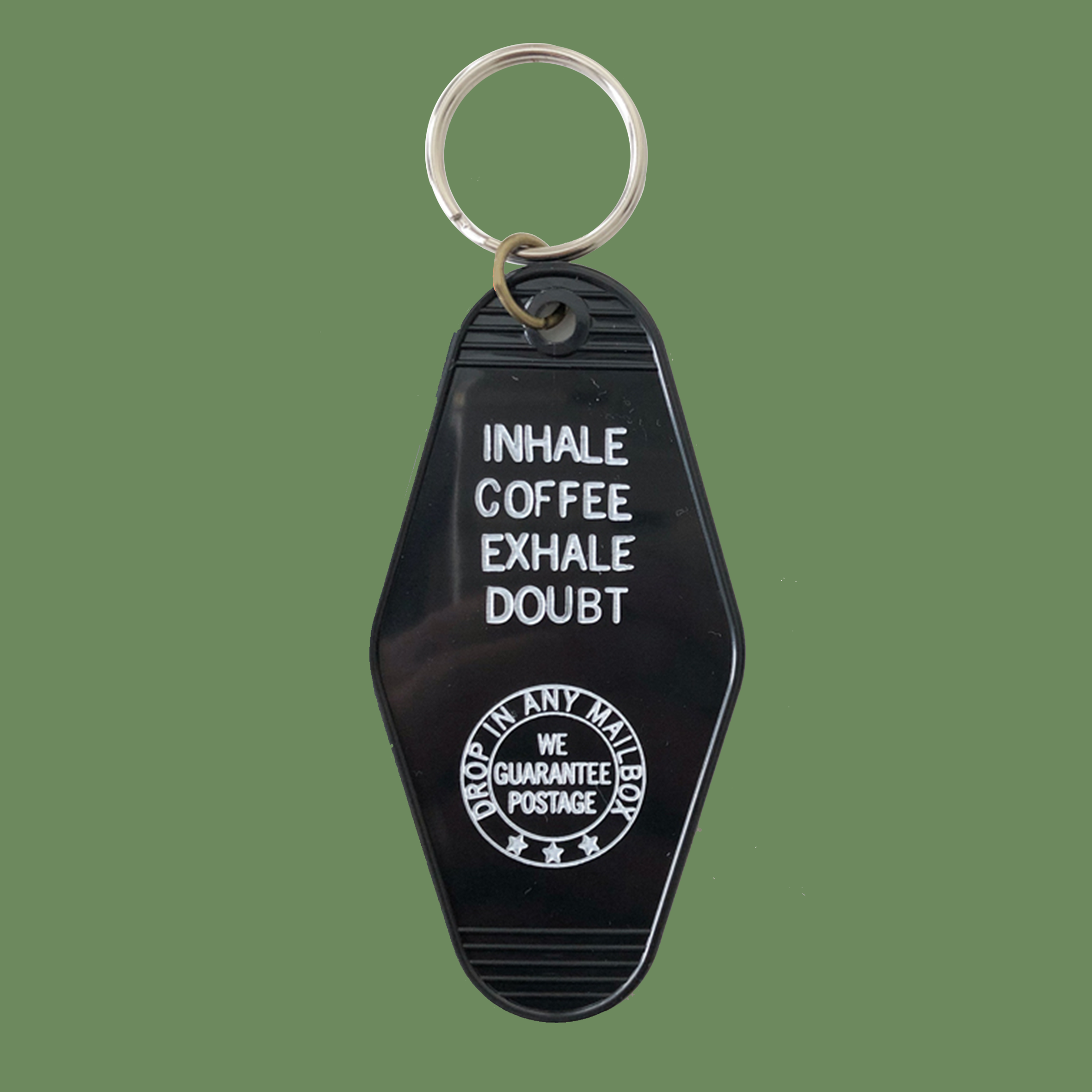 Inhale Coffee Exhale Doubt Key Tag