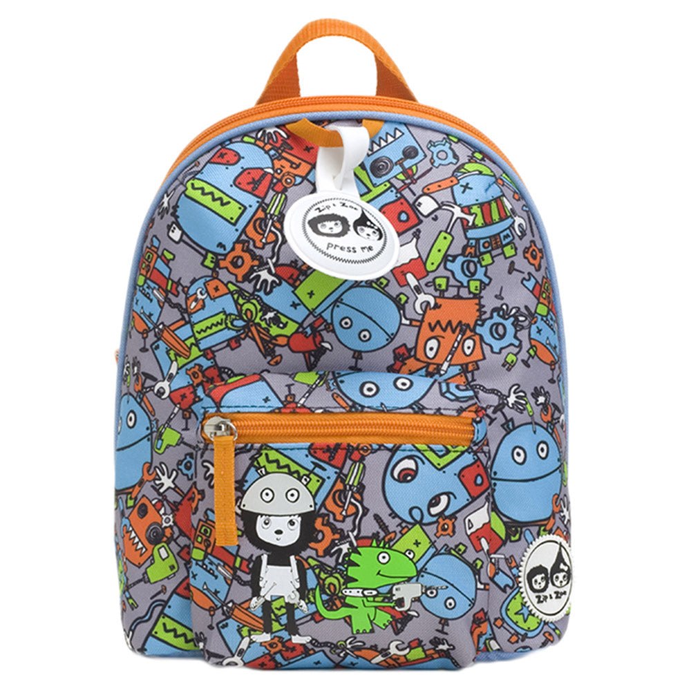 babymel zip & zoe mini backpack with safety harness reins Mini Zip & Zoe Backpack Robot (Blue)
