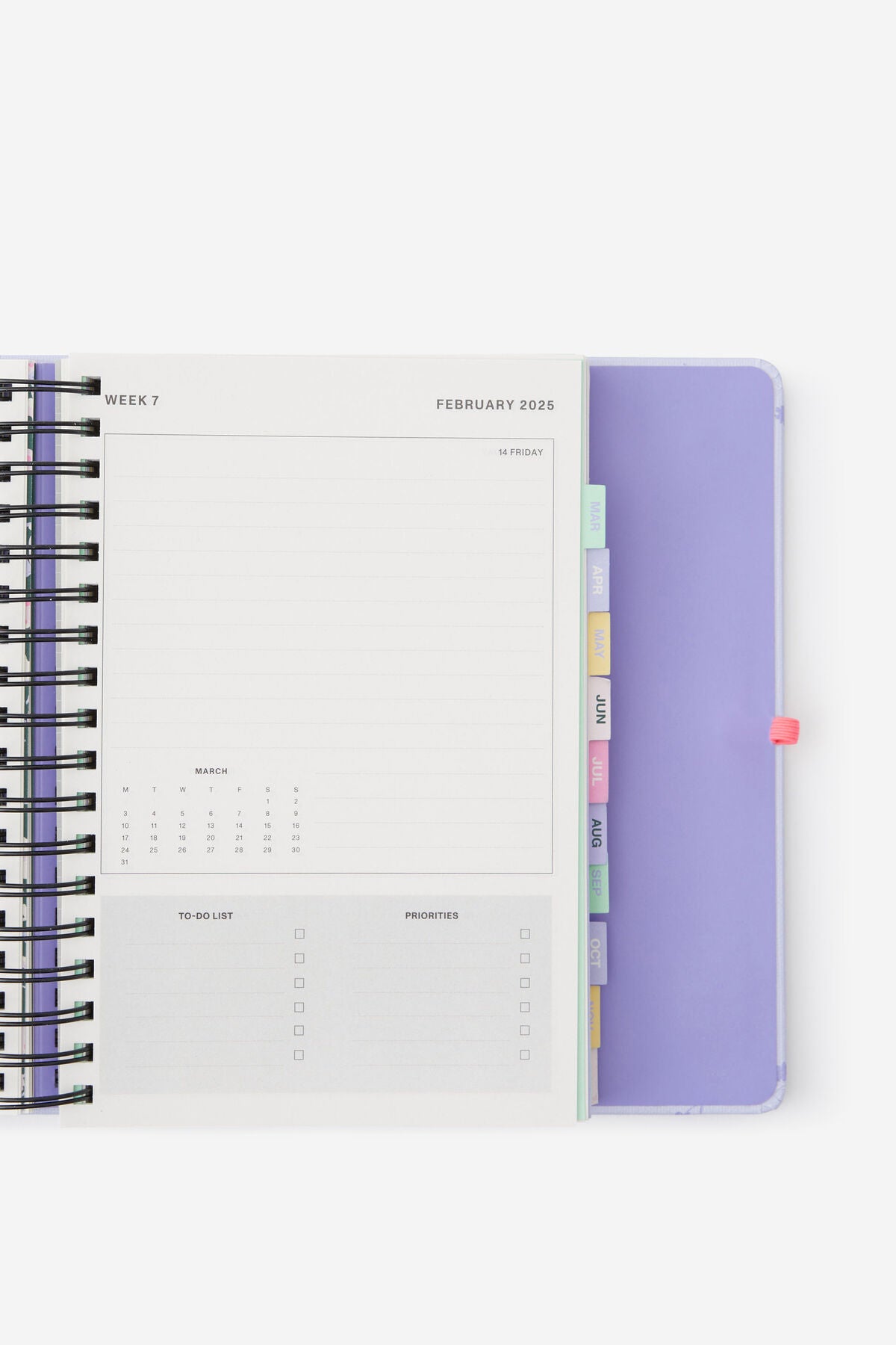 2025 Stay Focused Daily Planner (Lavender Ditsy)