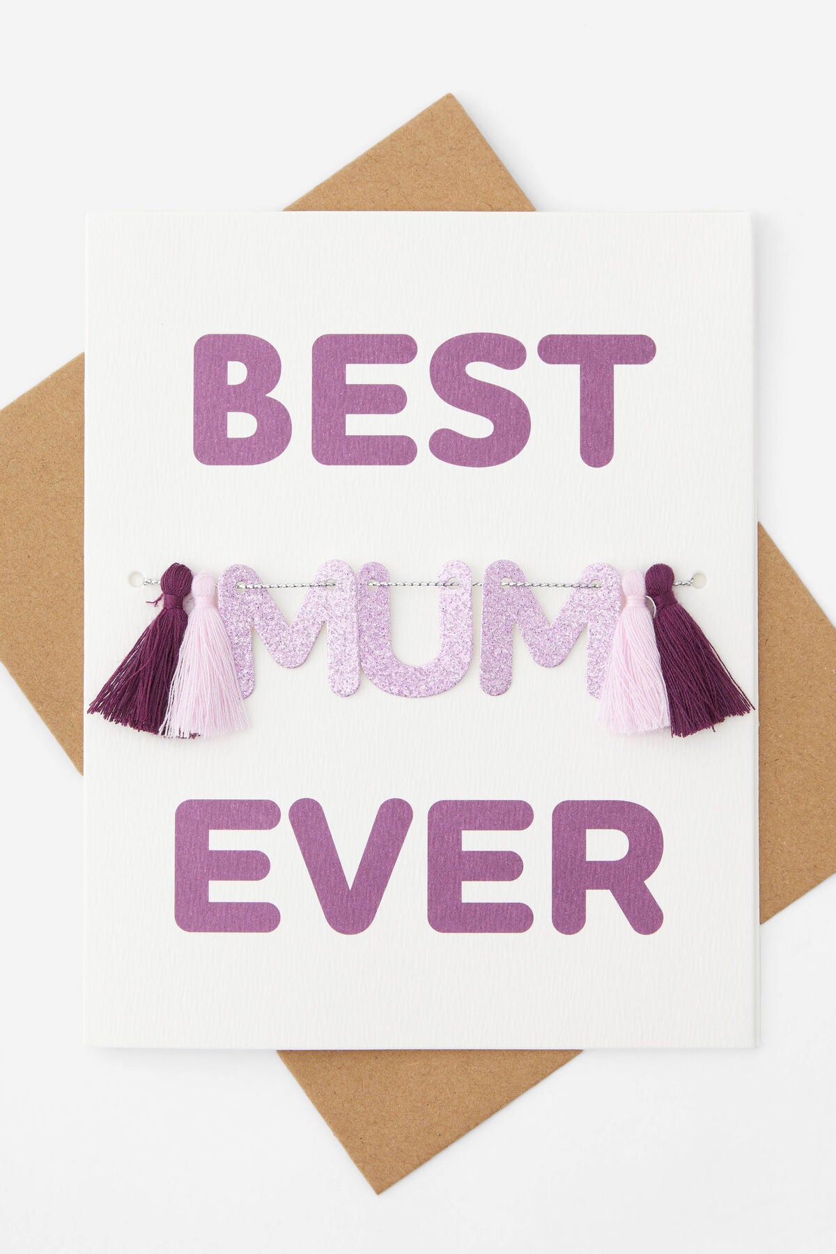 Best Mum Ever Tassle Card (Purple)