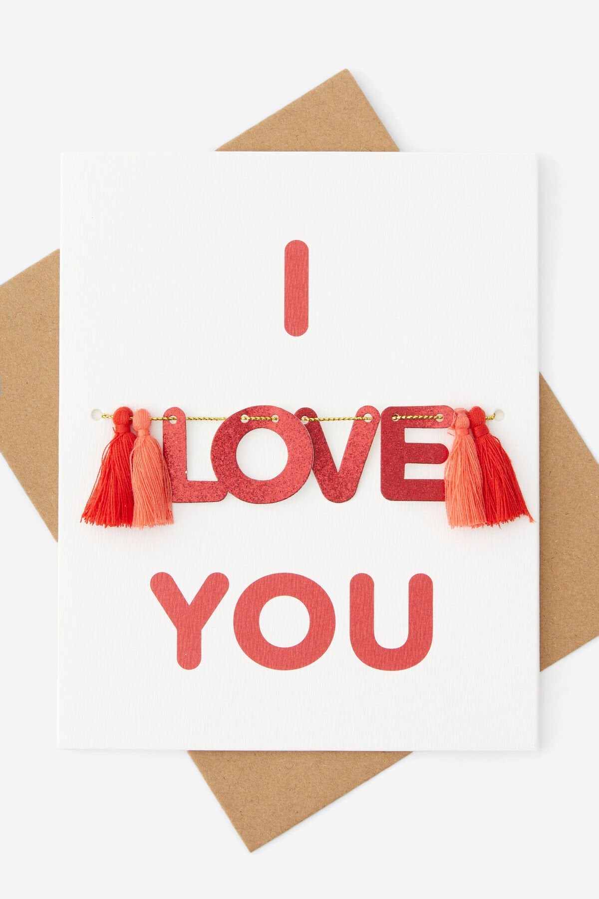 I Love You Tassle Card (Red)