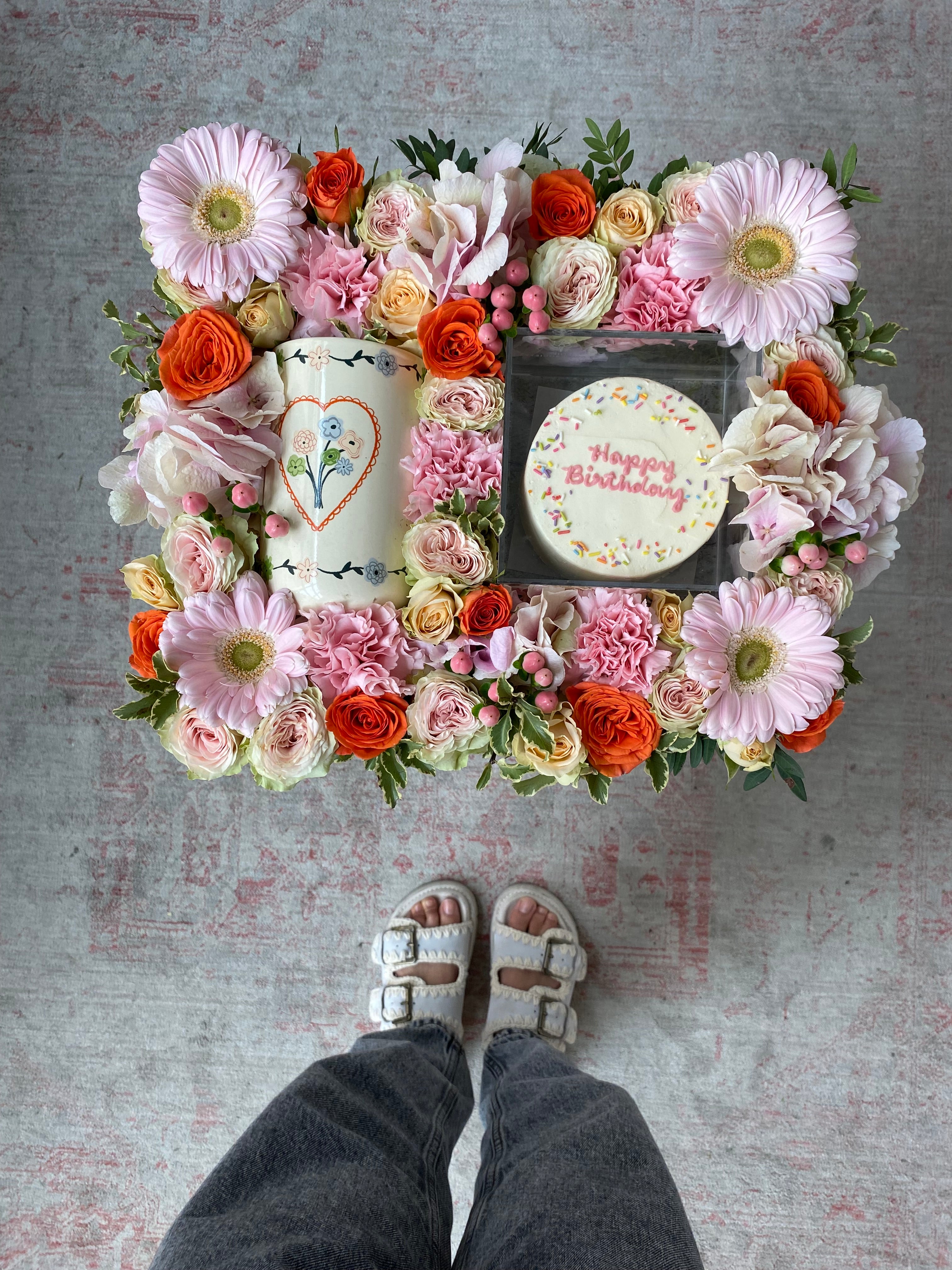 Floral Fetti Birthday Tray