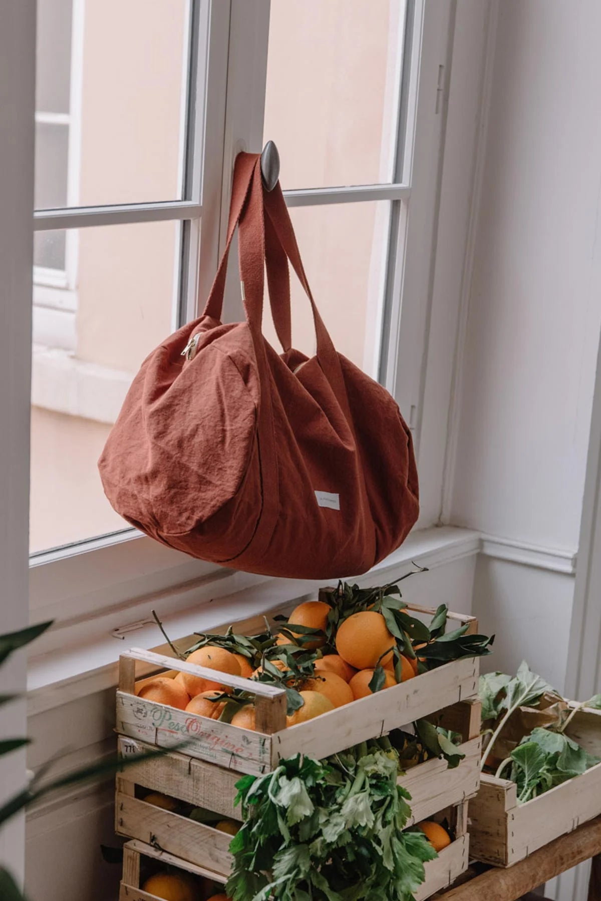 Organic Cotton Duffel Bag (Rust Red)