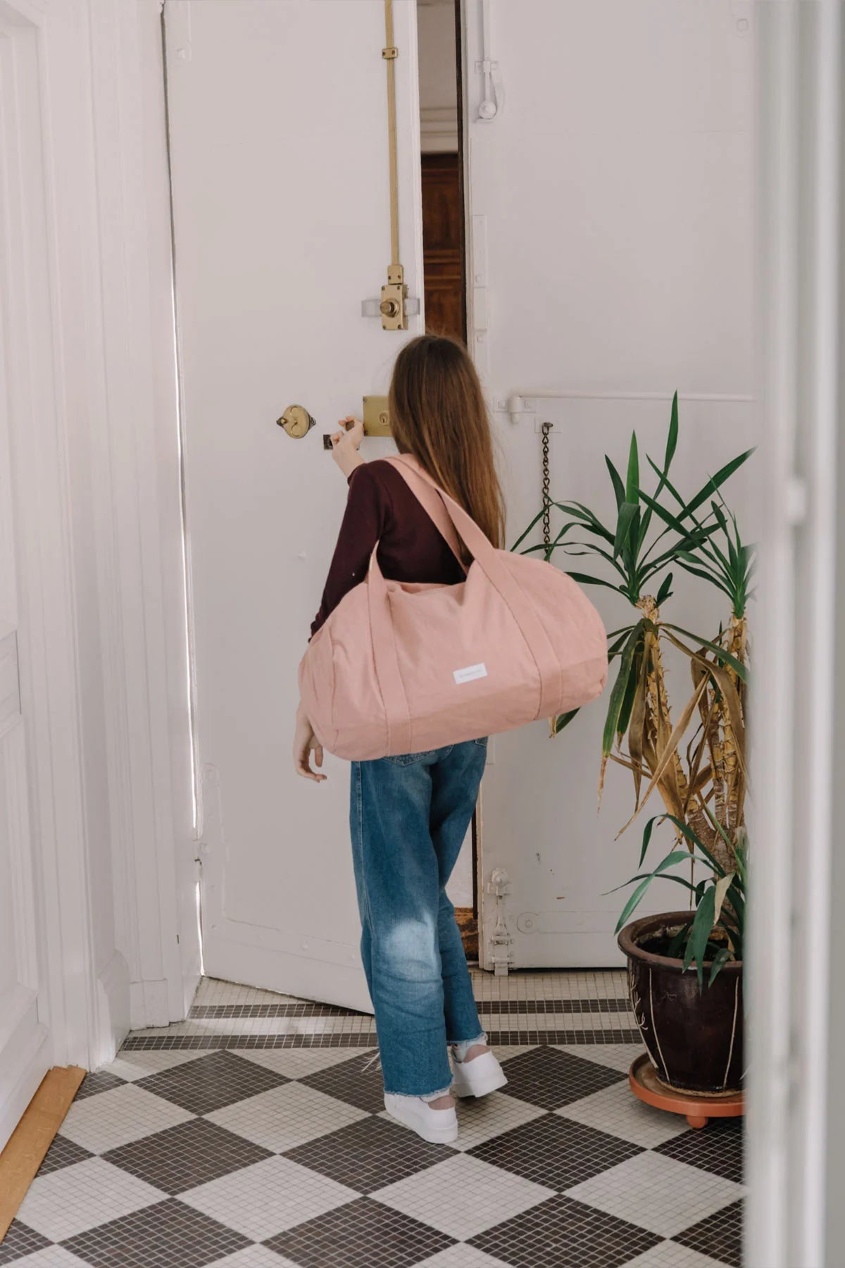 Organic Cotton Duffel Bag (Delicate Pink)