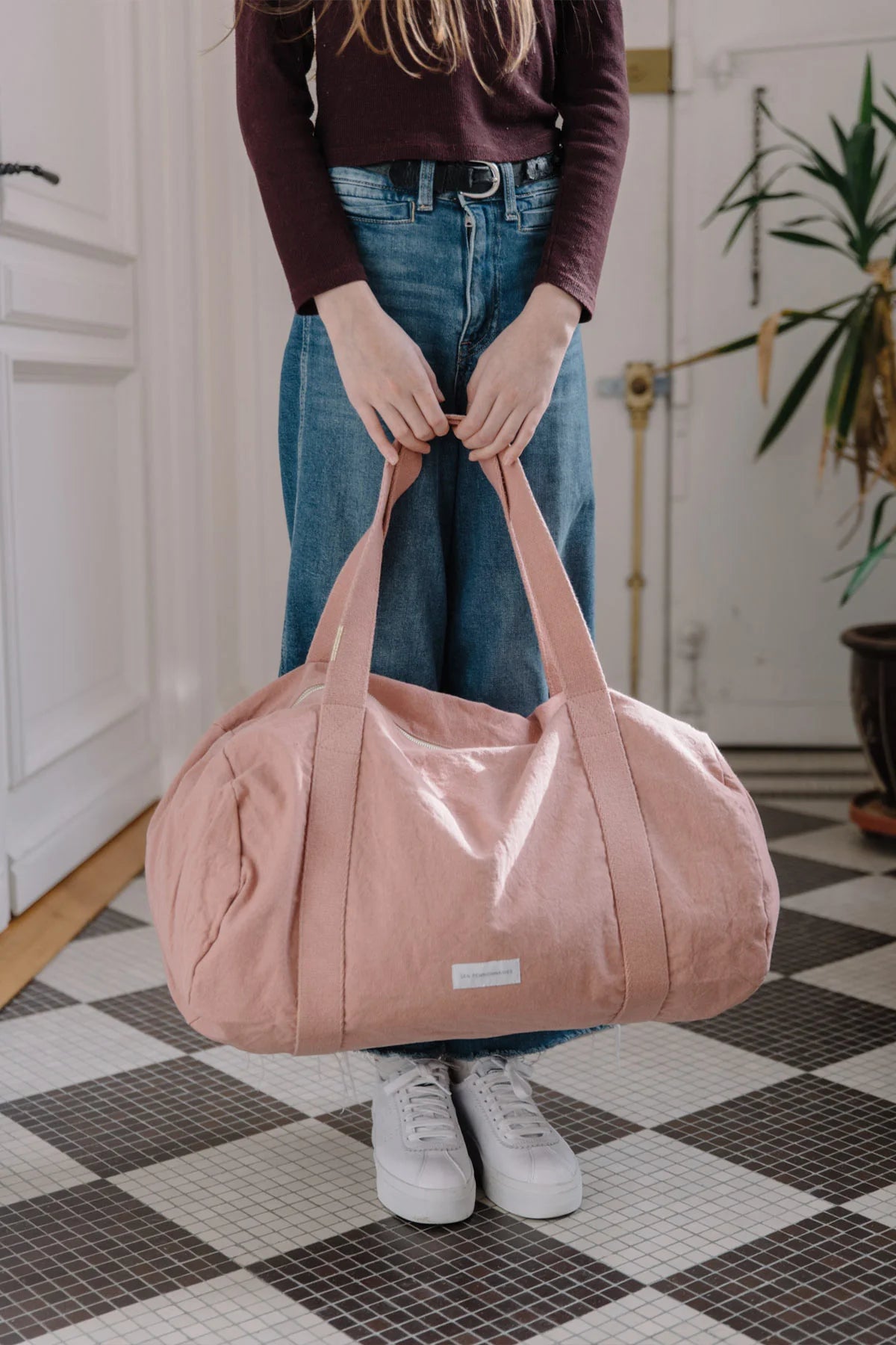 Organic Cotton Duffel Bag (Delicate Pink)