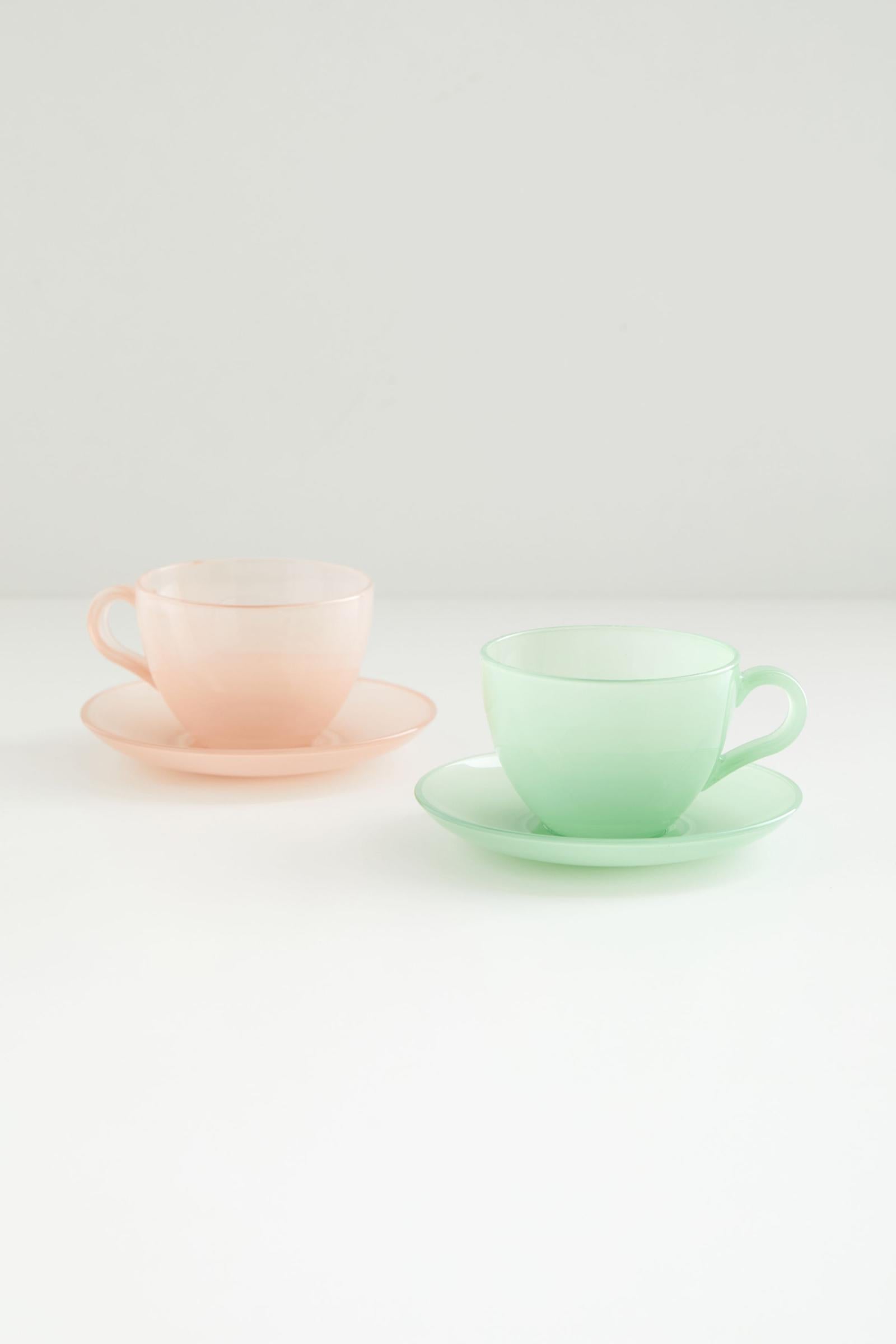 Frosted Tea Cup & Saucer