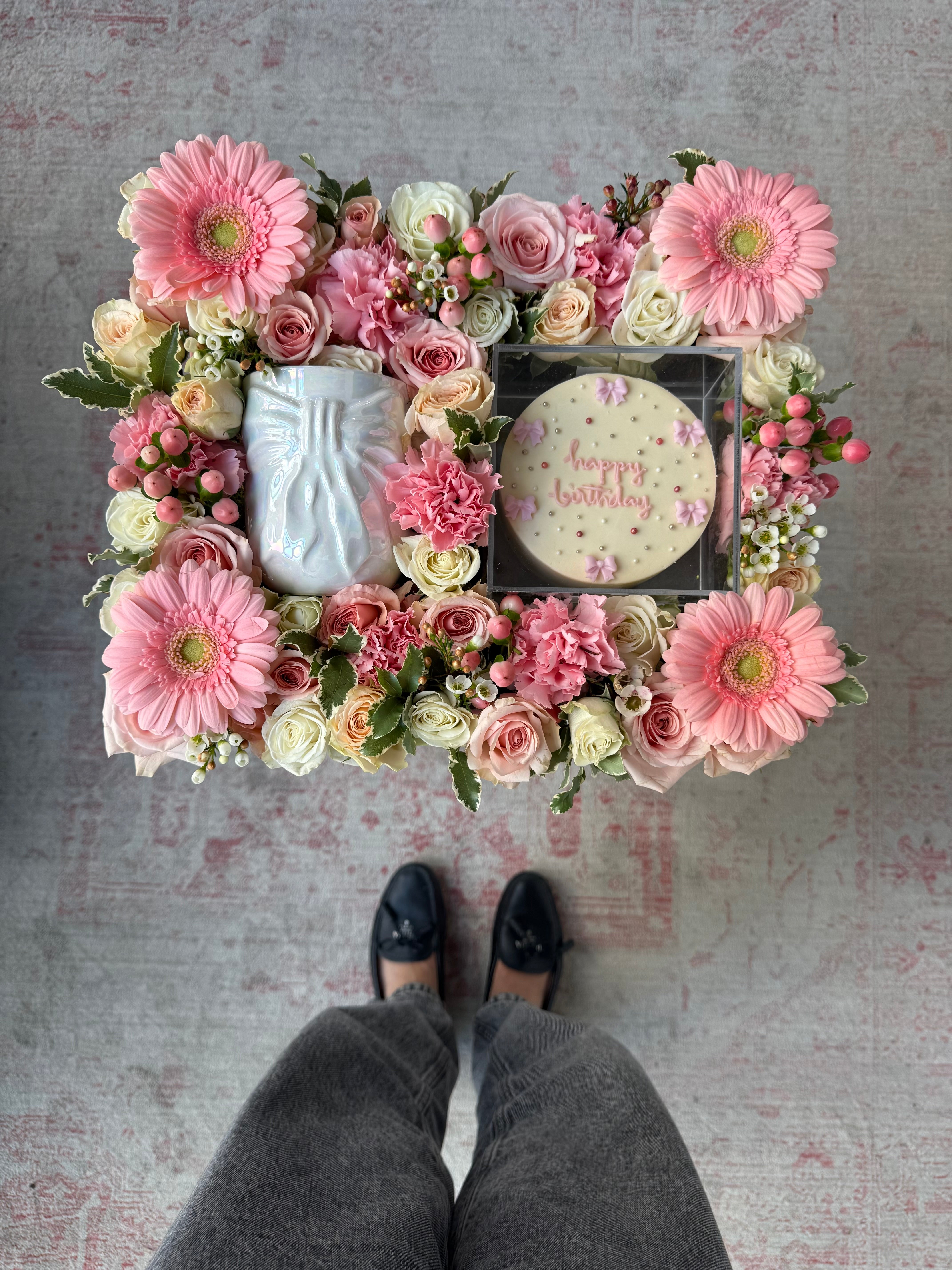 Bowtastic Birthday Tray (w/ Pearly White Mug)