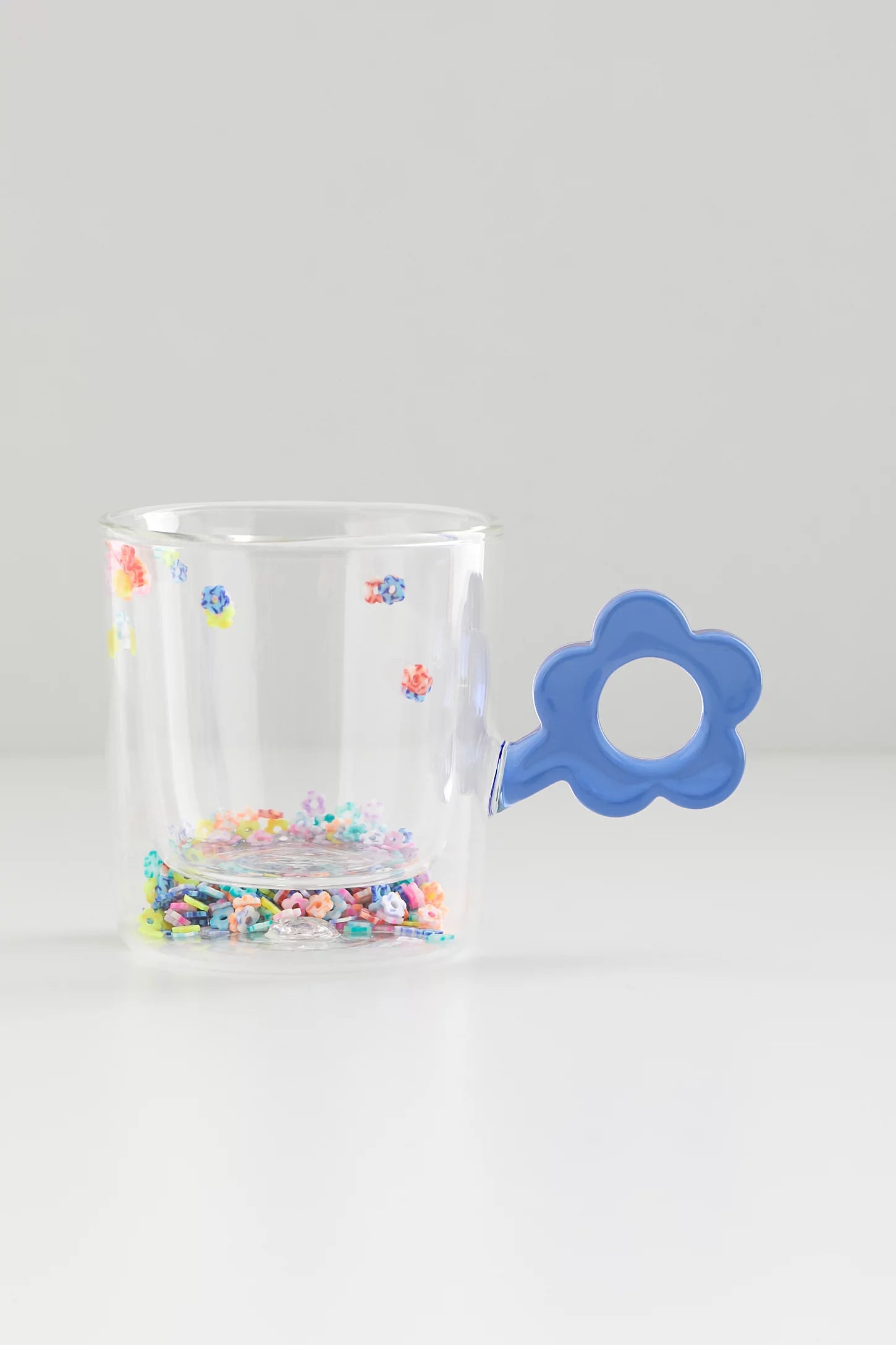 Floral Confetti Glass