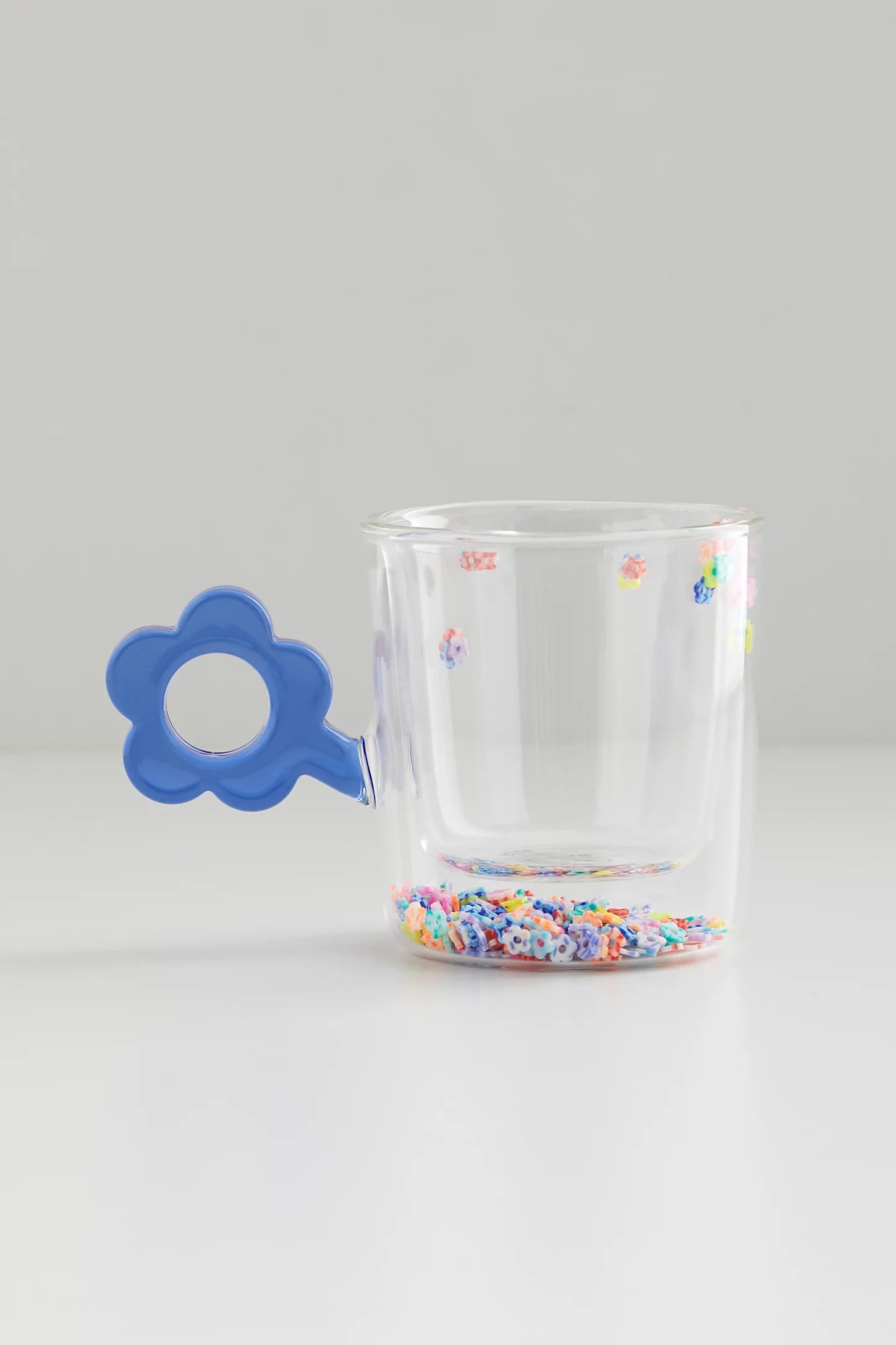 Floral Confetti Glass