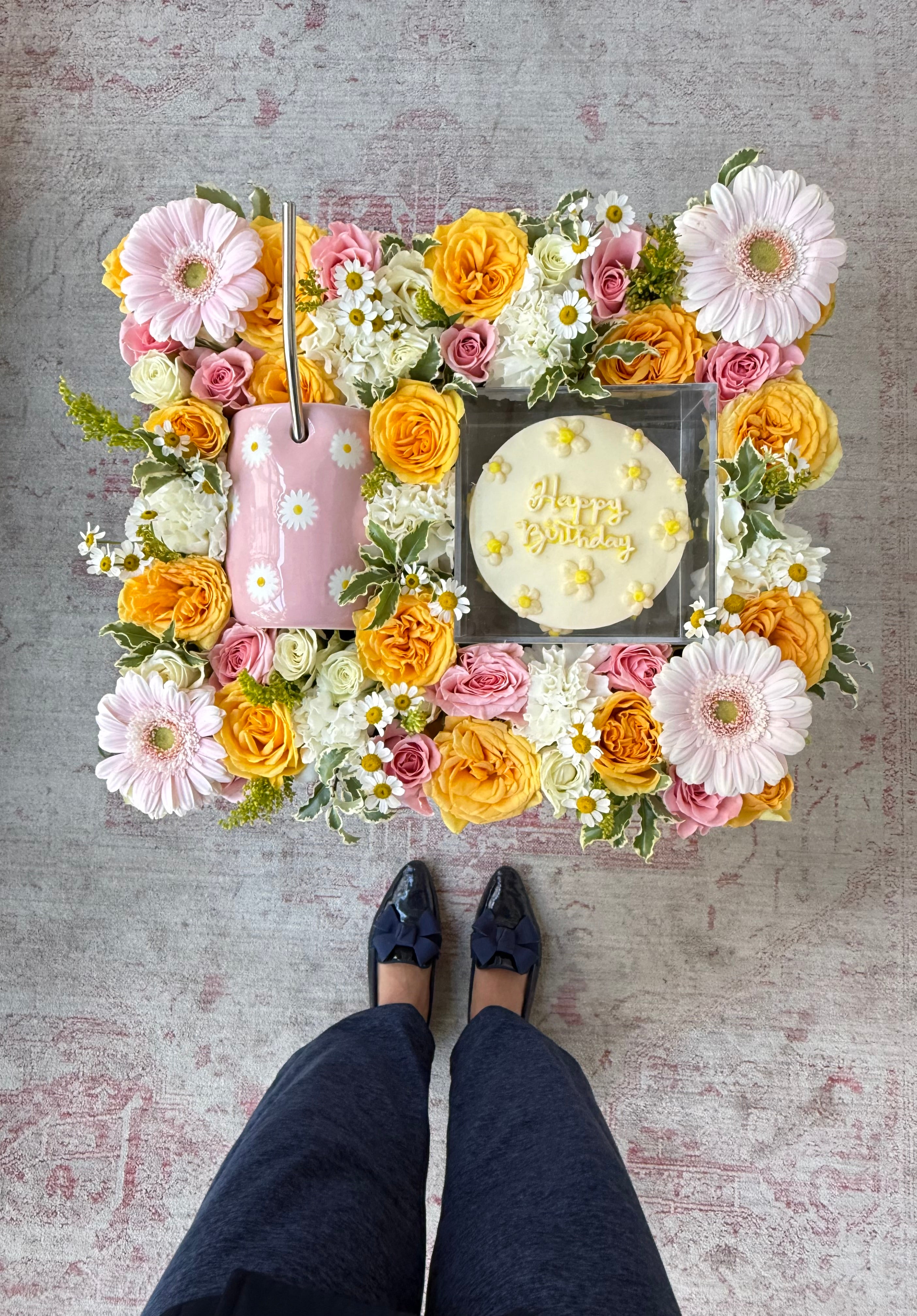 Pink Daisy Birthday Tray