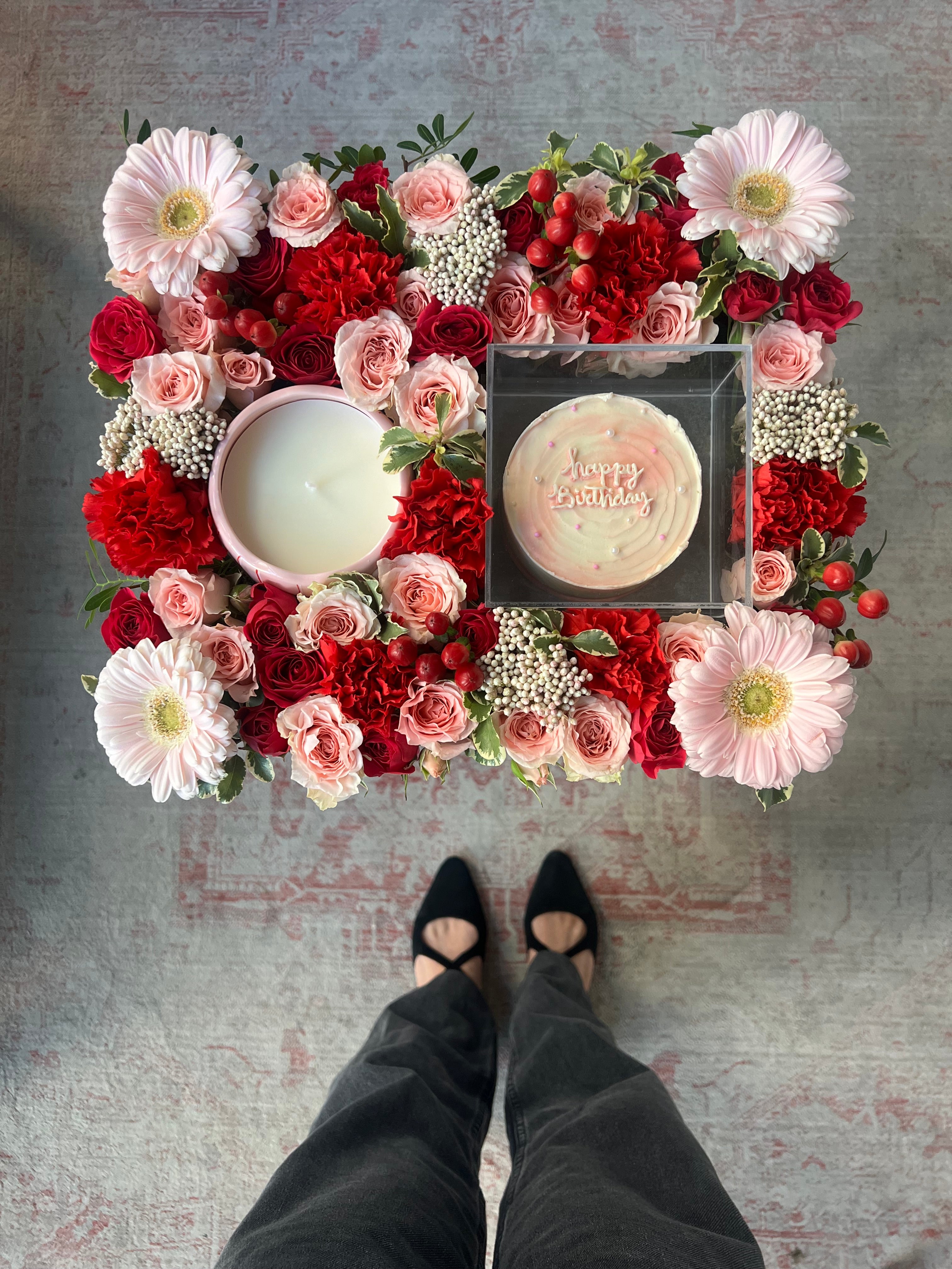 Bows & Pearls Birthday Tray w/ Candle