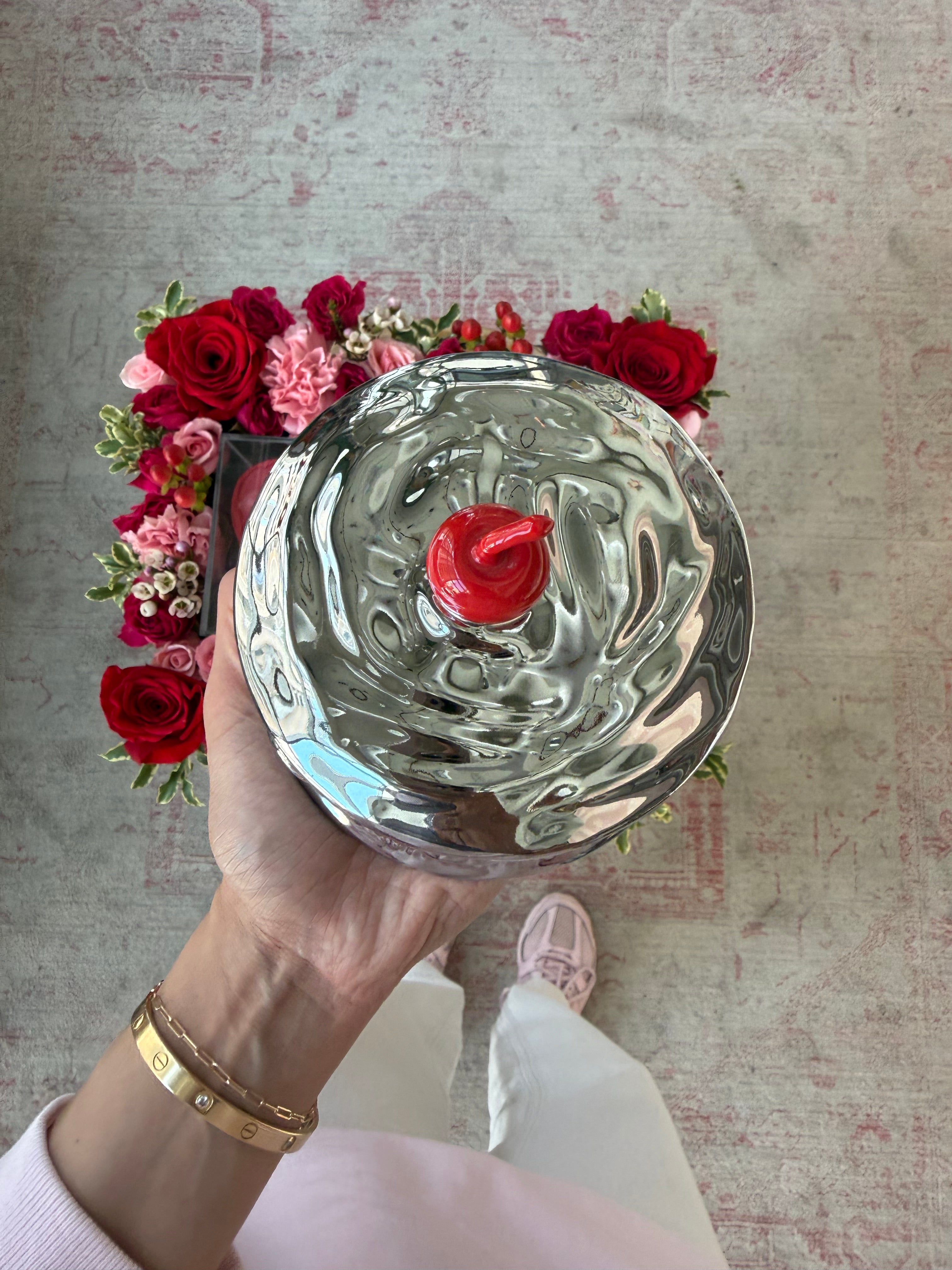 Chrome Candle Love Tray