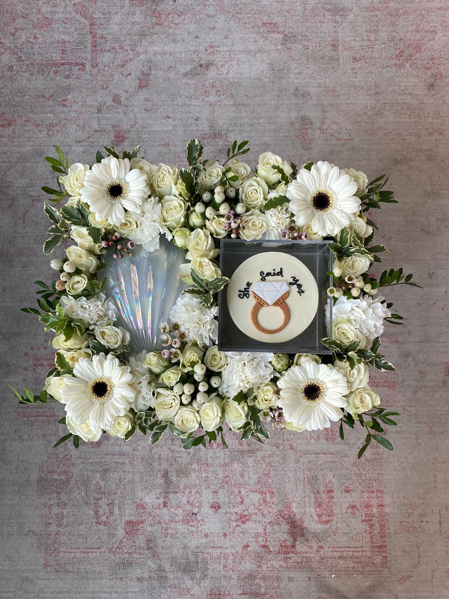 Perfectly Pearly She Said Yes Tray (w/ Candle)