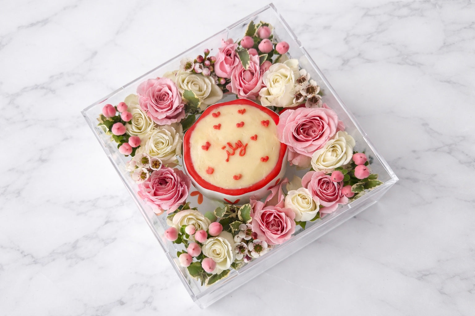 Hearts ILY Mug Cake Box