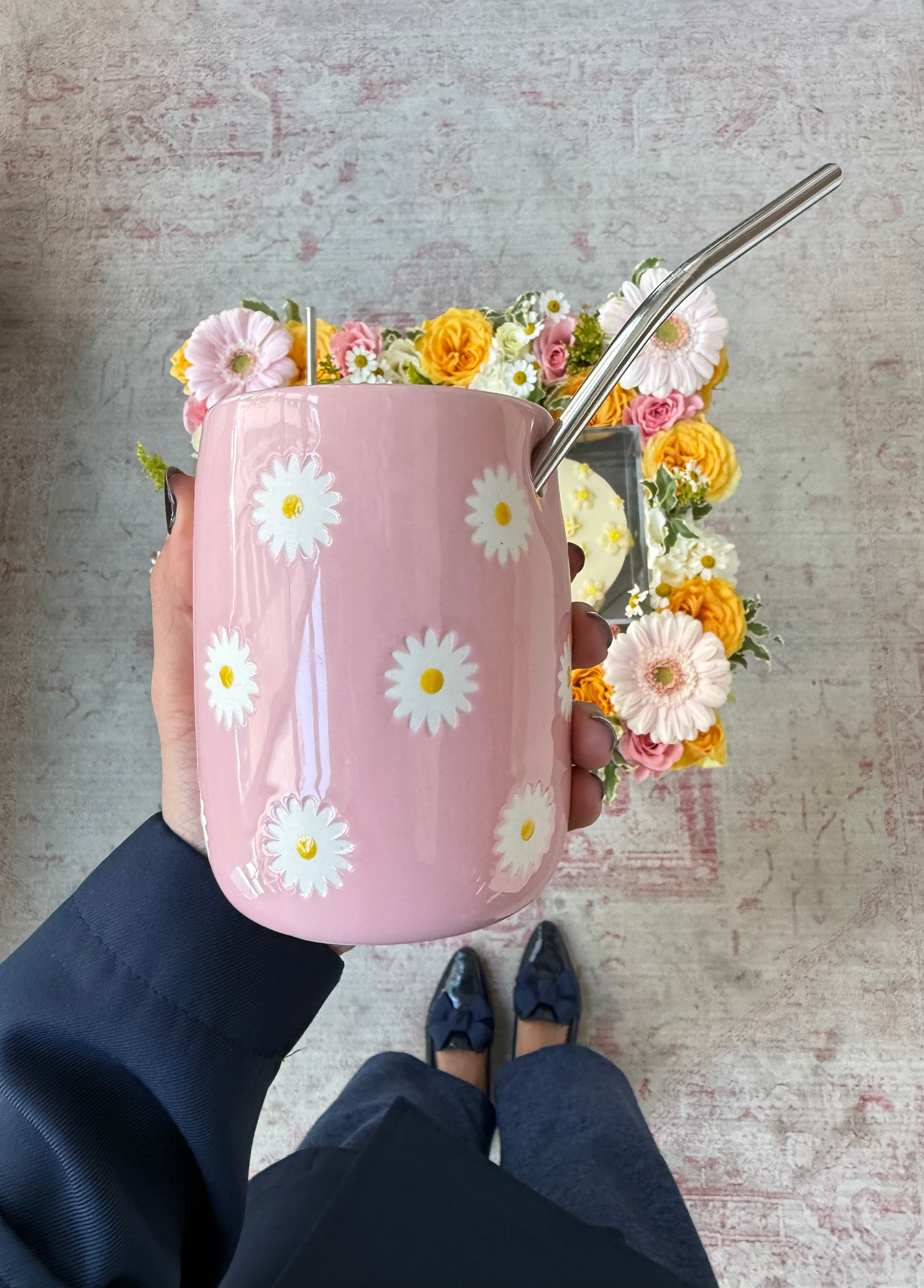 Pink Daisy Birthday Tray