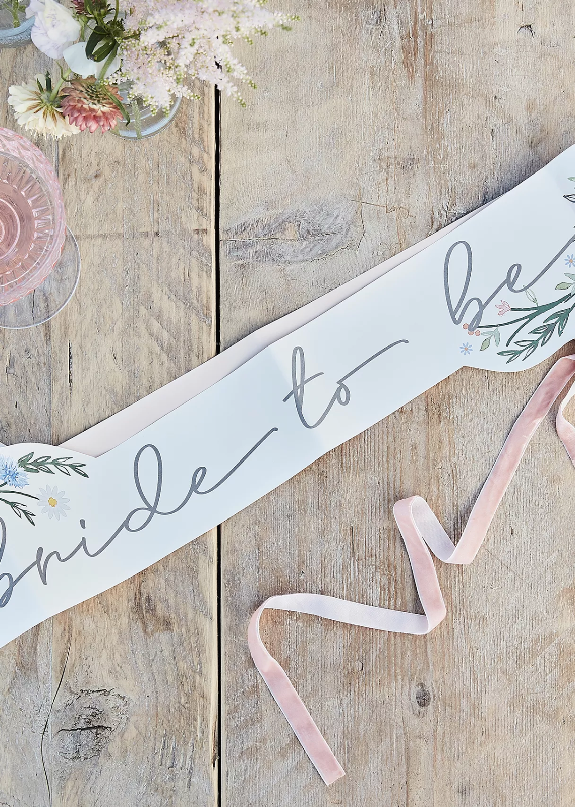 Rustic Bride to Be Floral Sash