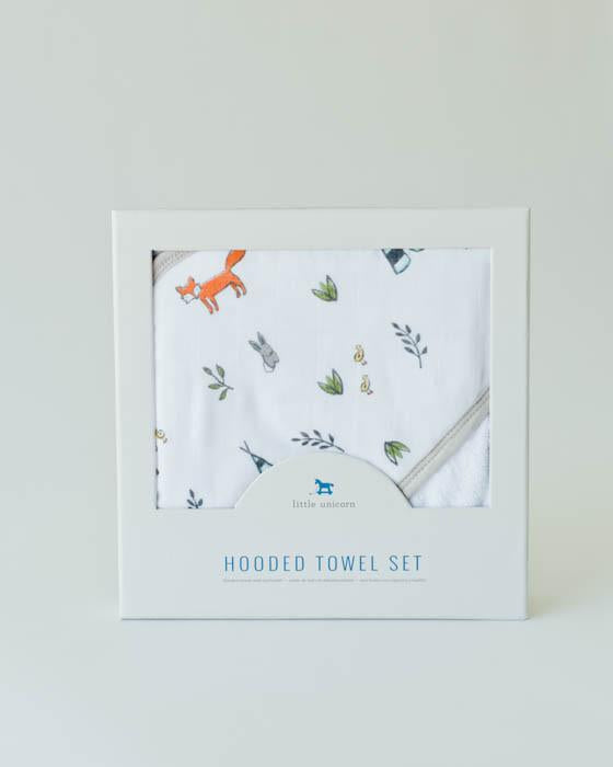 Forest Friends Cotton Hooded Towel & Wash Cloth Set