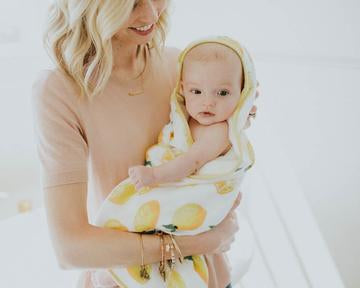 Lemon Cotton Hooded Towel & Wash Cloth Set