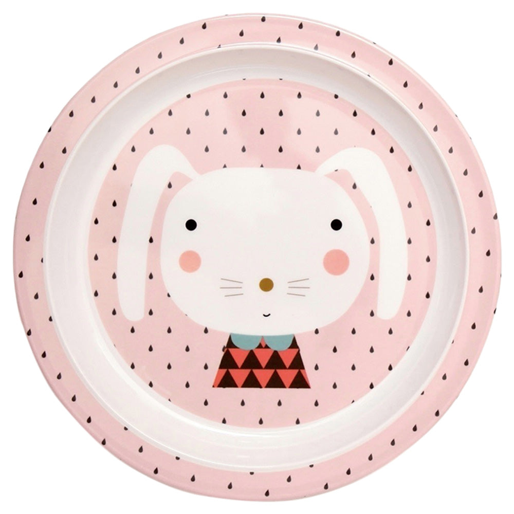 Melamine Rabbit Drops Plate (Pink)