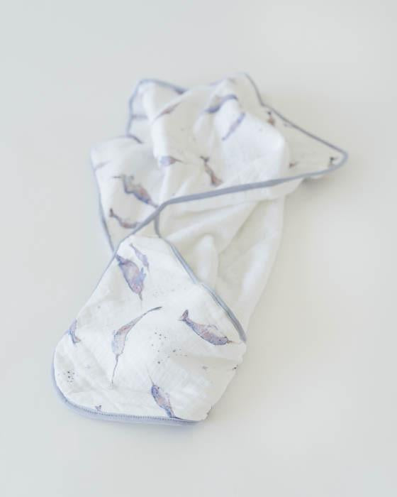 Narwhal Cotton Hooded Towel & Wash Cloth Set