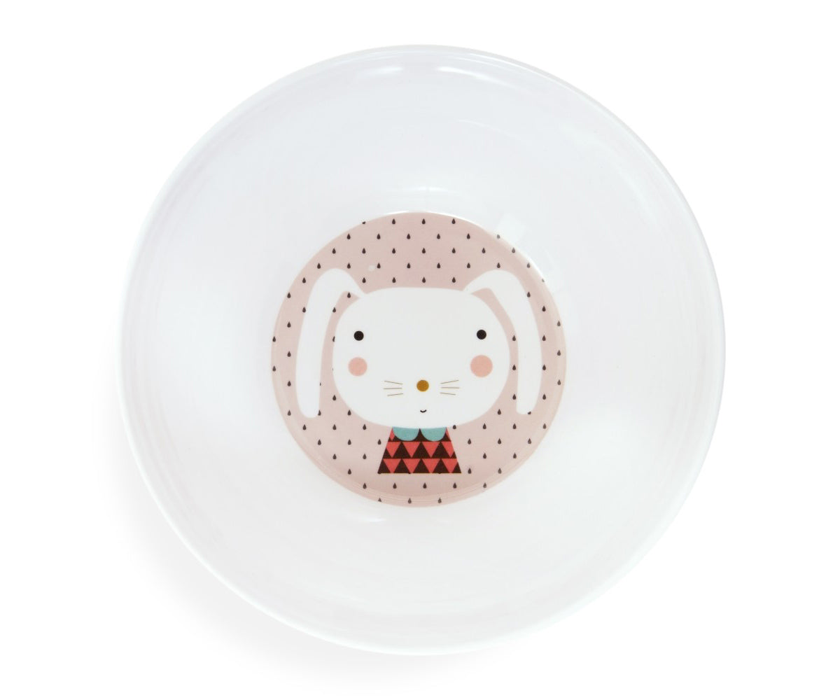 Melamine Bowl Rabbit Drops (Pink)