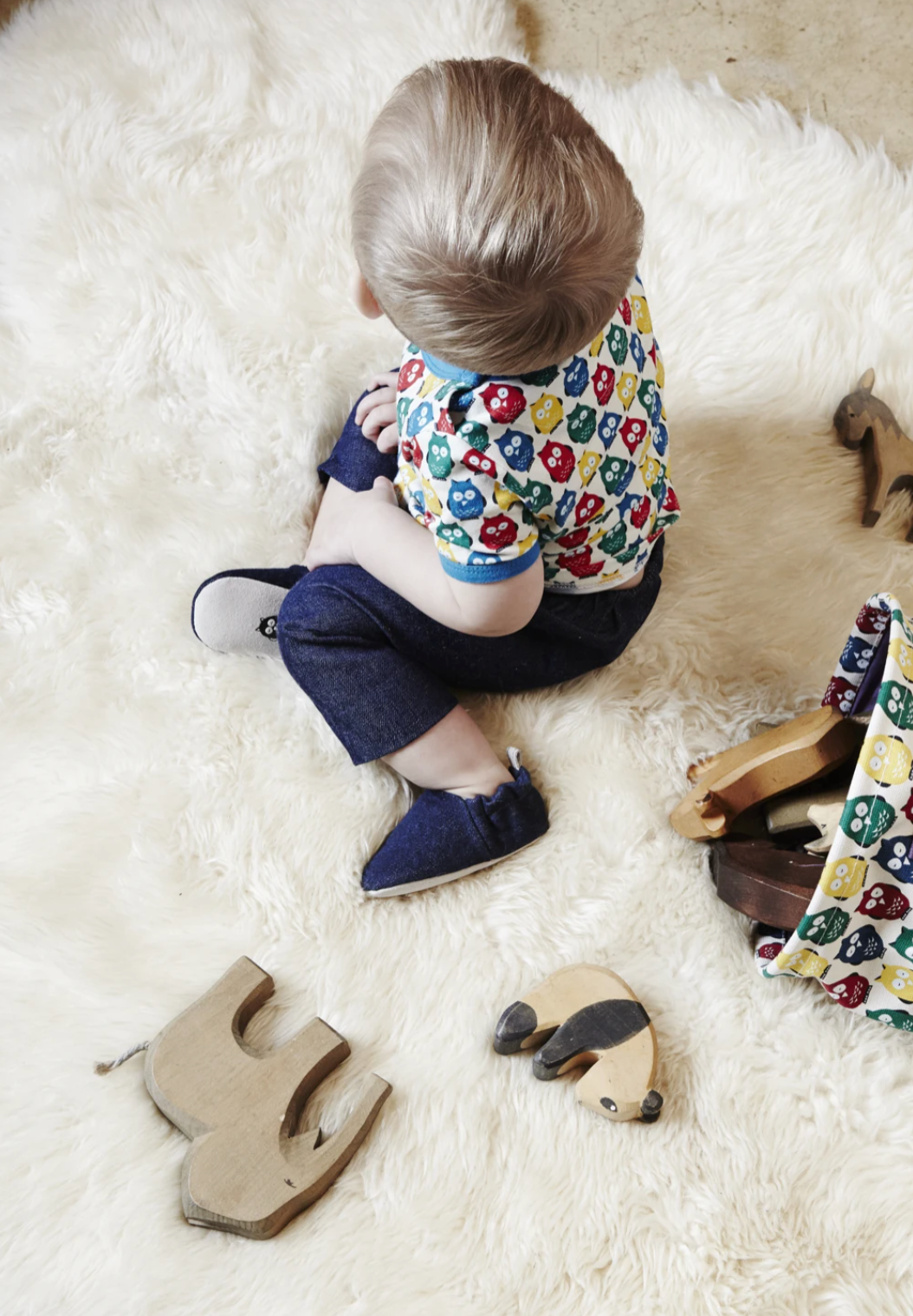 Plain Navy Denim Mini Shoes