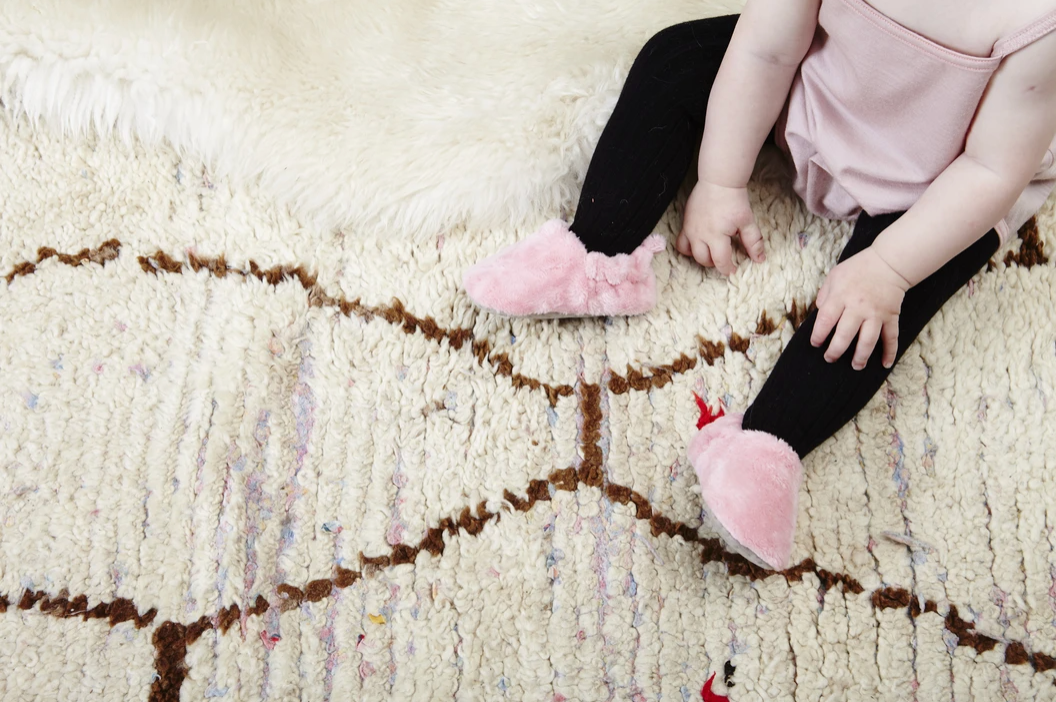 Plain Sugar Pink Fluffy Mini Shoes