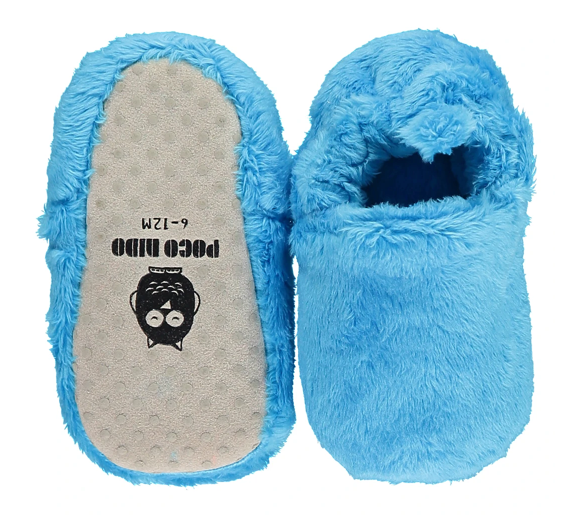 Plain Bright Blue Fluffy Mini Shoes