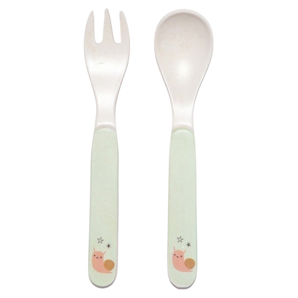 Bamboo Cutlery Set Snail (Mint)