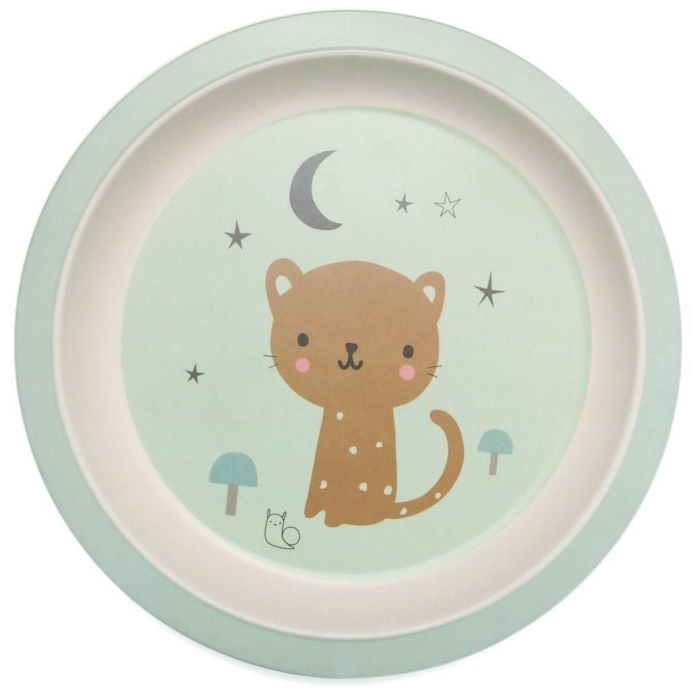 Leopard Bamboo Plate (Mint)