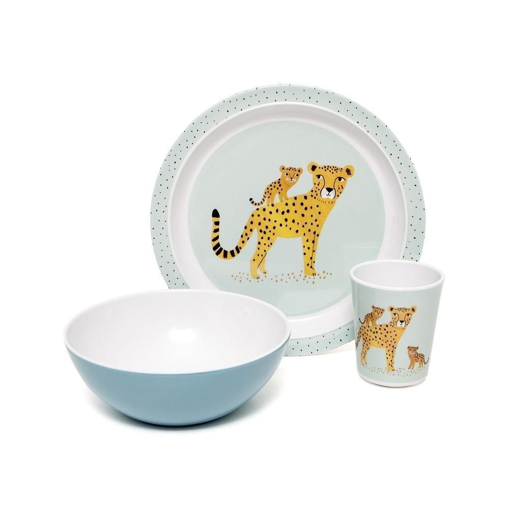 Melamine Bowl Leopard (Denim)