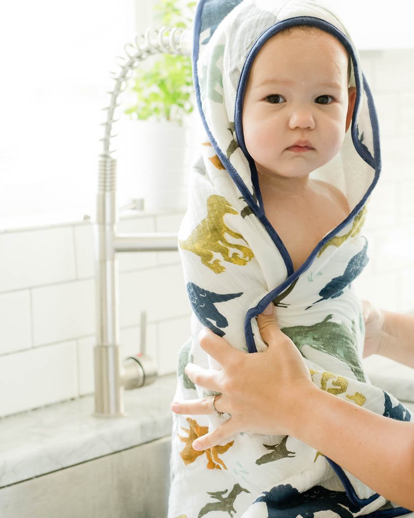 Dino Towel Cotton Hooded Towel & Wash Cloth Set