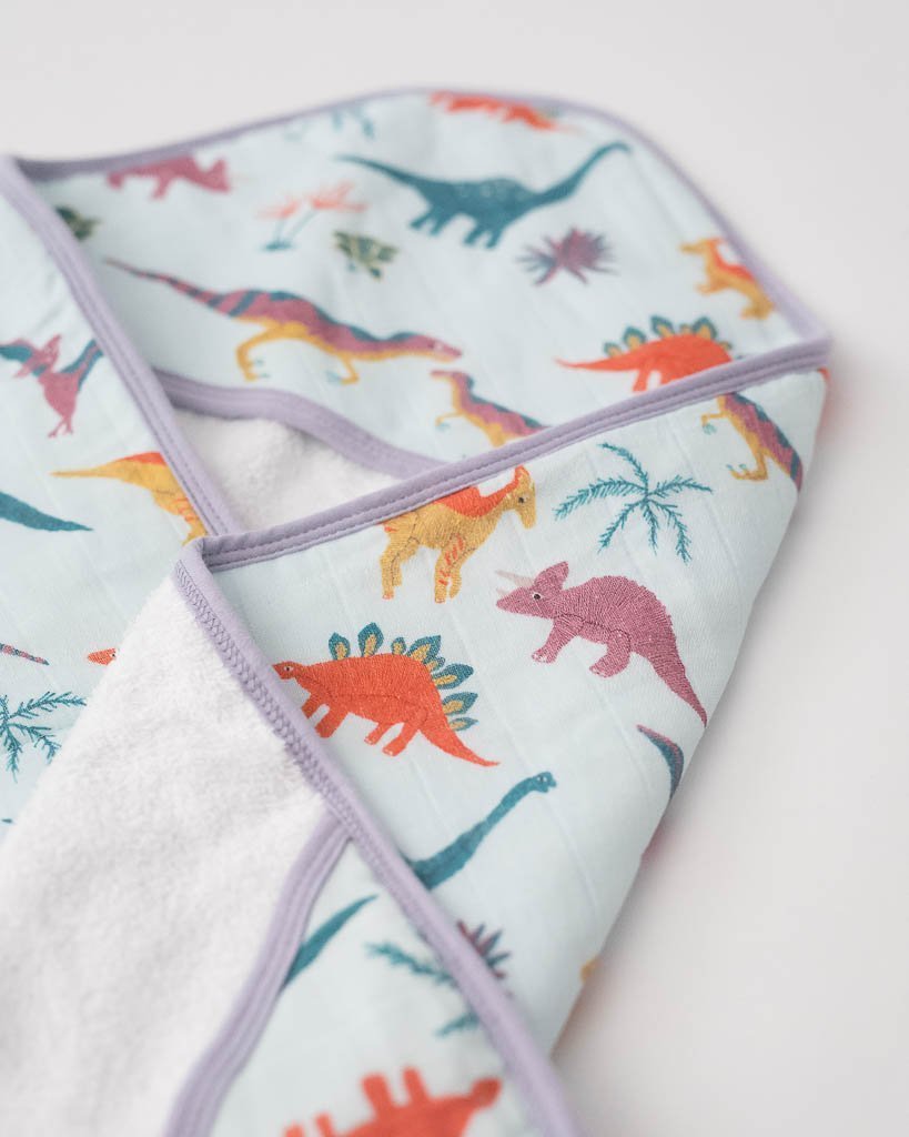 Embroidosaurus Cotton Hooded Towel & Wash Cloth Set